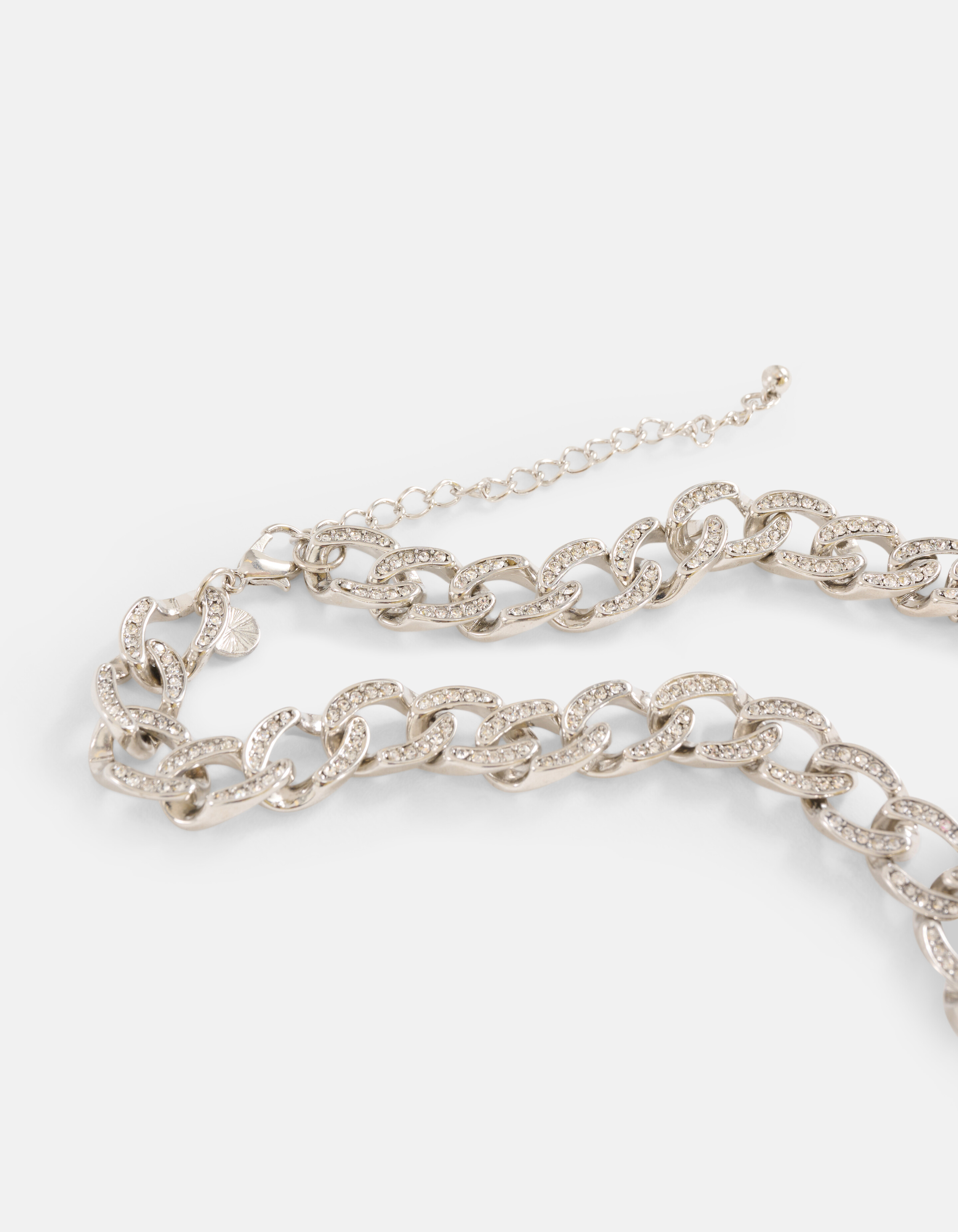 Strass Kette Halskette Silber SHOEBY ACCESSOIRES