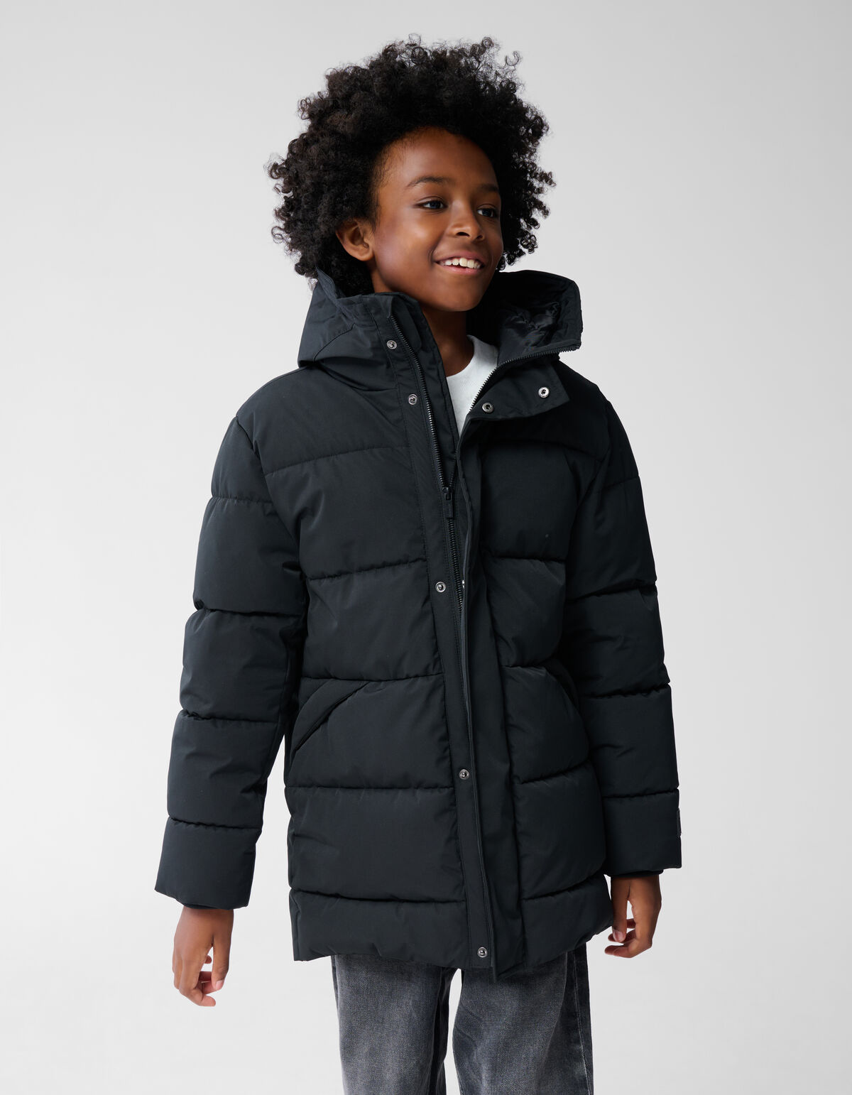 Lange Pufferjacke Schwarz SHOEBY BOYS