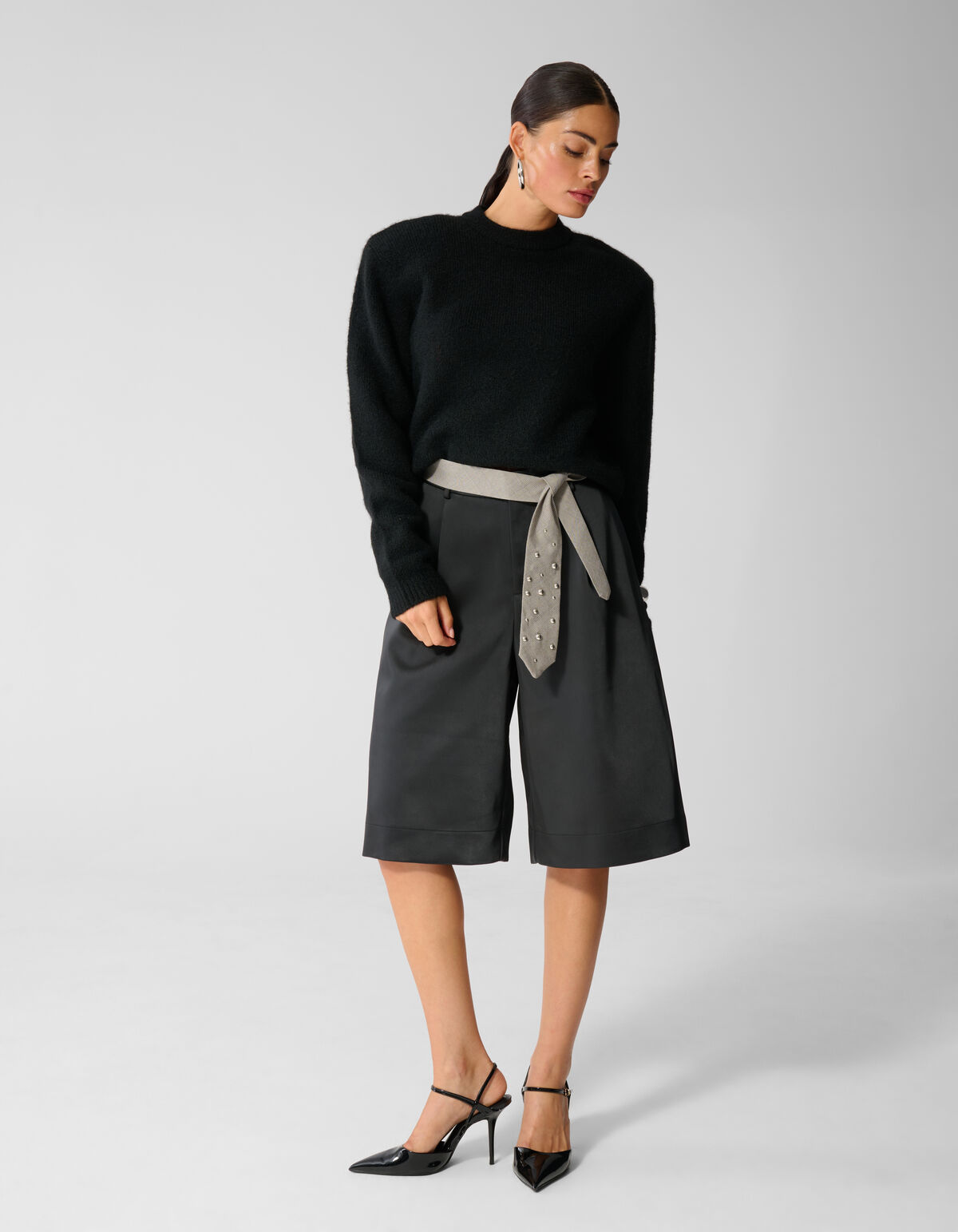 Shoulder Crew Strickpullover Schwarz SHOEBY WOMEN