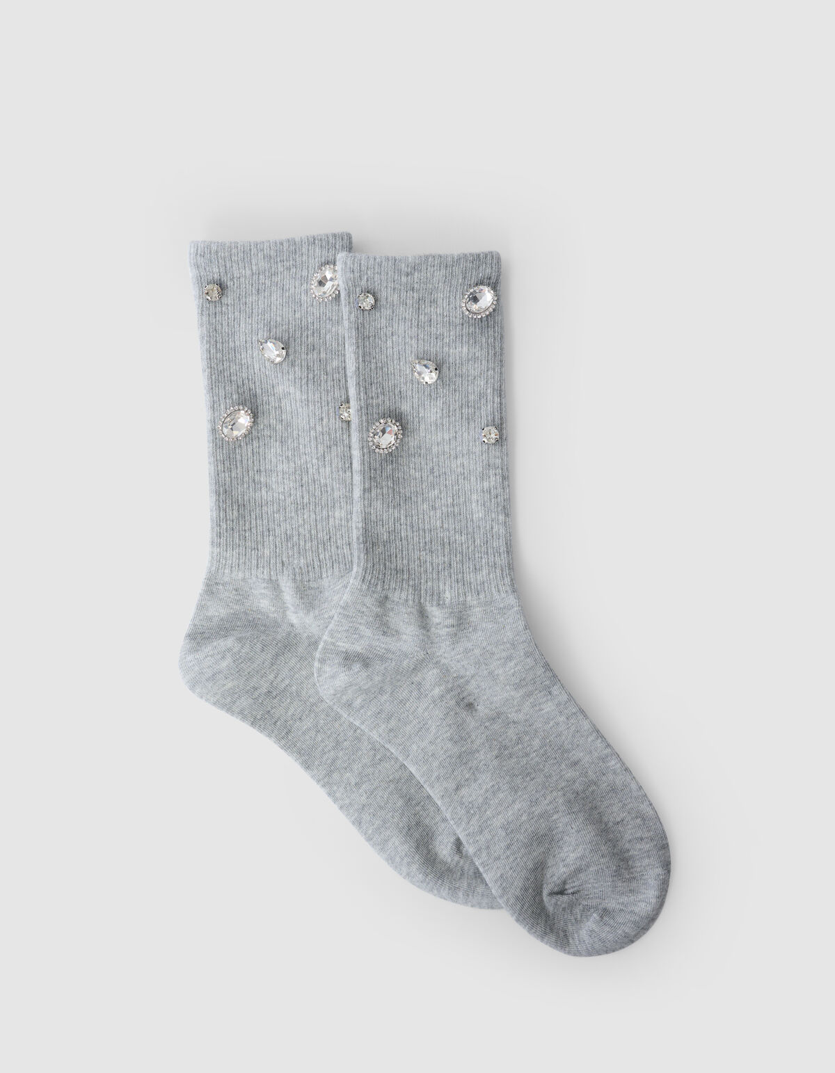 Strass-Socken Hellgrau SHOEBY ACCESSOIRES