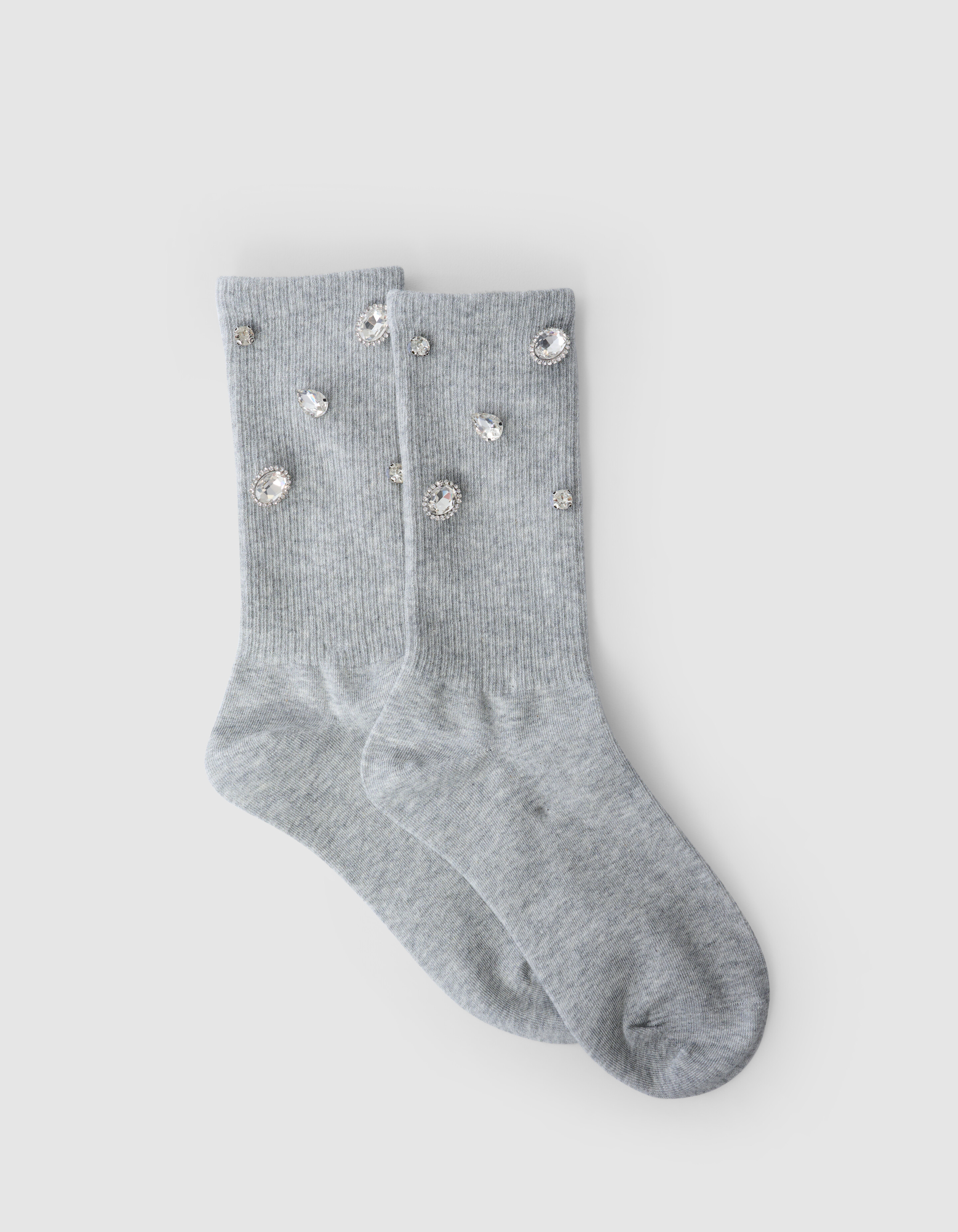 Strass-Socken Hellgrau SHOEBY ACCESSOIRES
