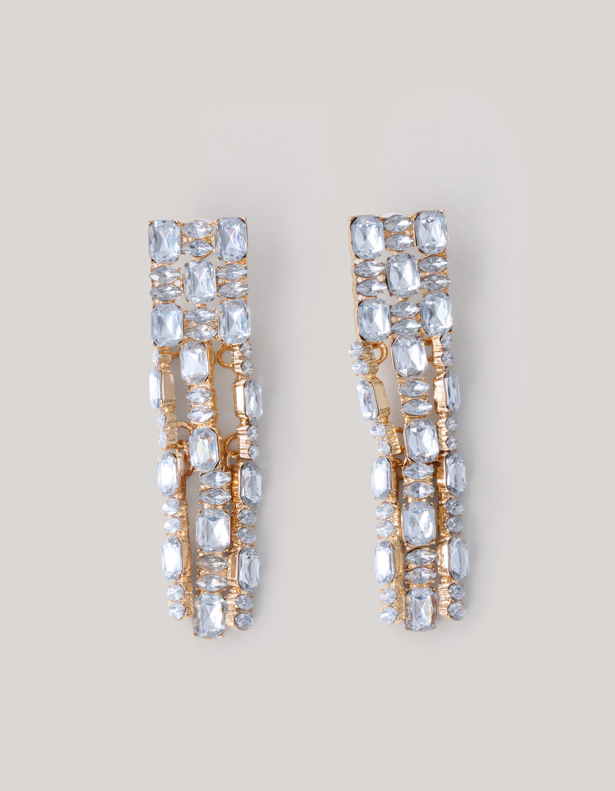 Straight Strass Oorbellen Goud SHOEBY ACCESSOIRES