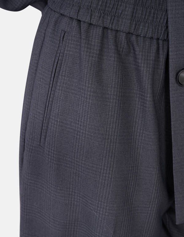 Karierte Wide-Leg-Hose Dunkelgrau SHOEBY WOMEN