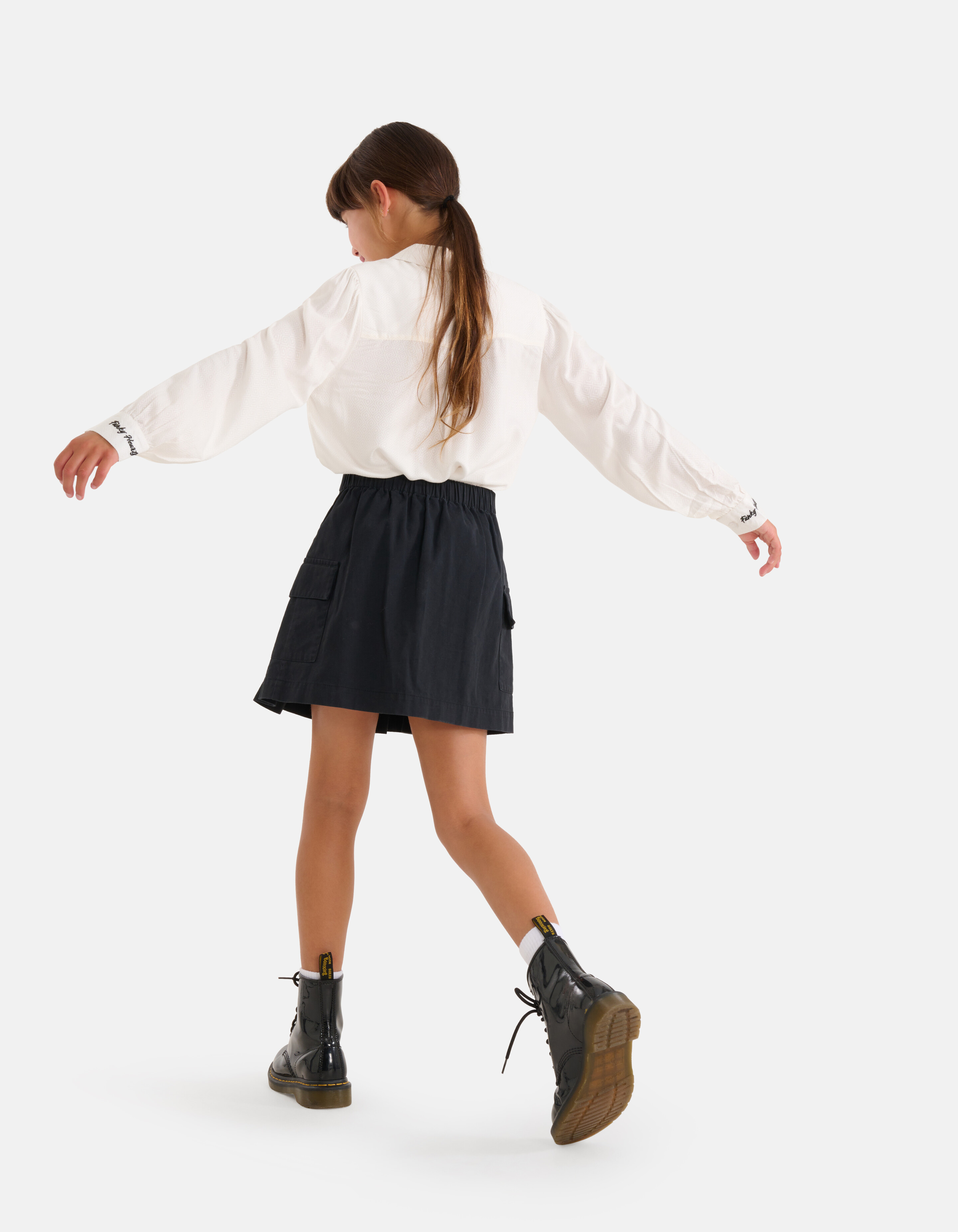 Bluse mit Textstickerei Weiß SHOEBY GIRLS