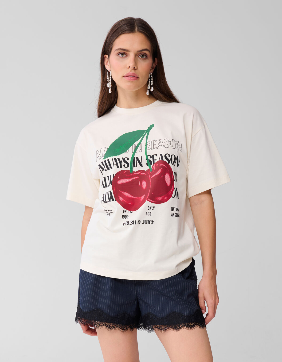 Kirsche Kunstwerk T-shirt Off White SHOEBY WOMEN