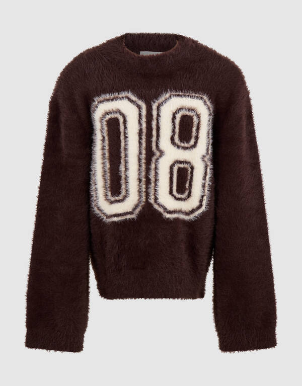 Hairy Varsity Strickpullover dunkelbraun SHOEBY GIRLS