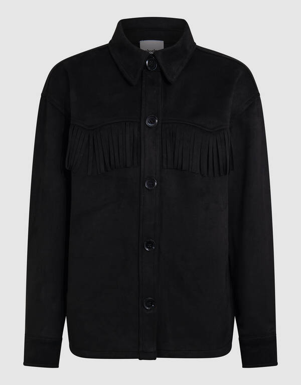 Wildlederbluse Schwarz SHOEBY GIRLS