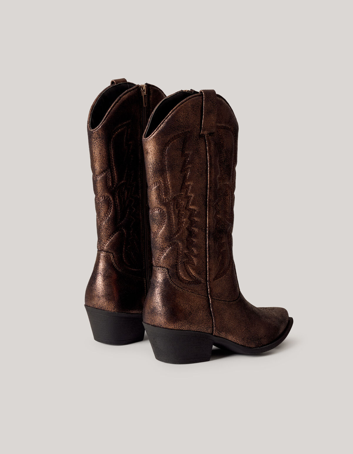 Metallische Cowboystiefel Braun SCHOENEN SHOEBY