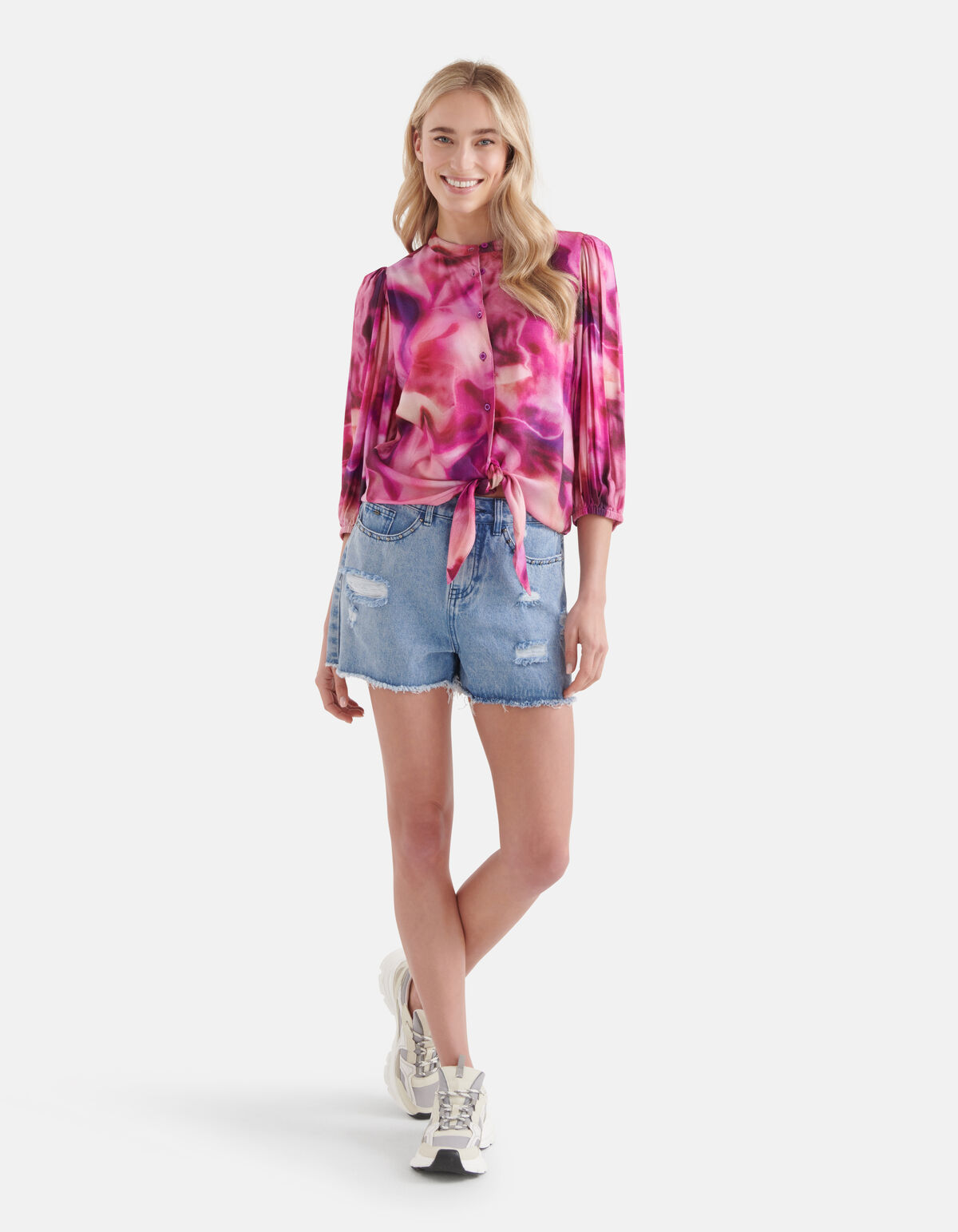 Tie Dye Print Bluse Rosa SHOEBY WOMEN