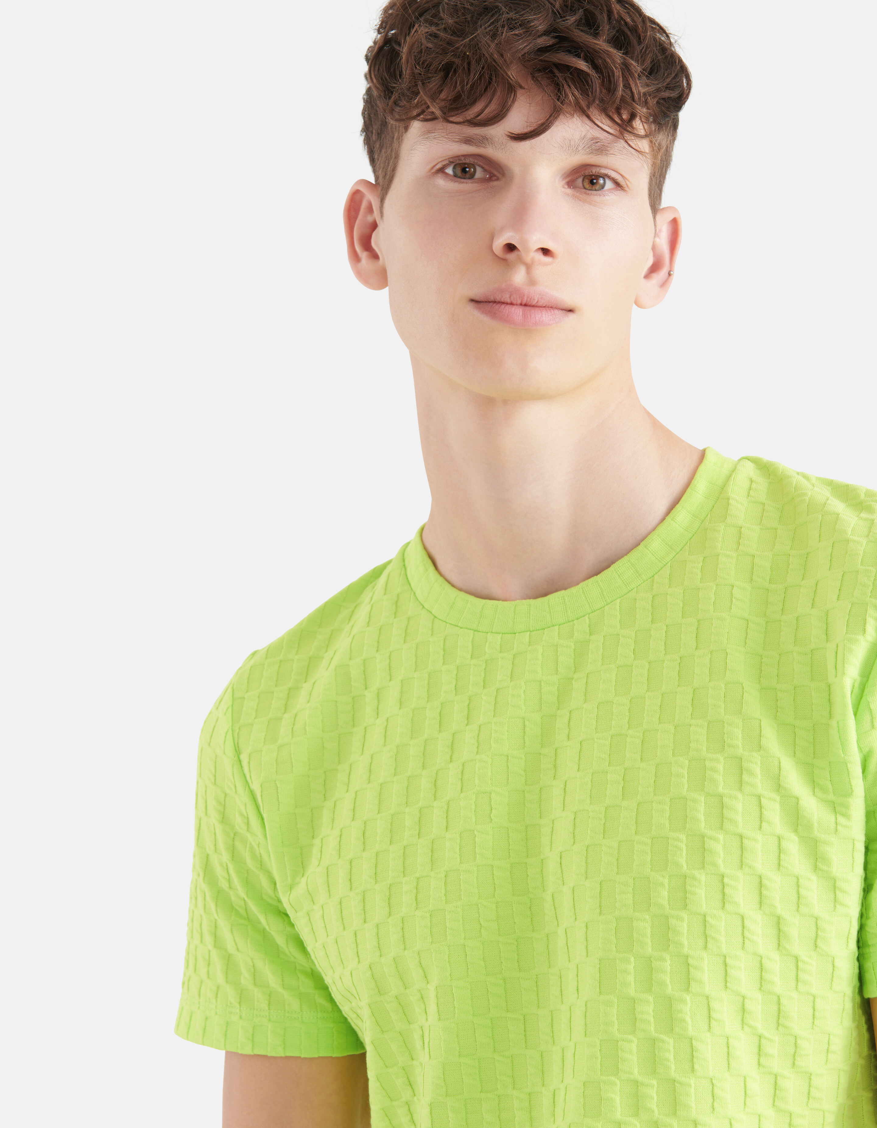 Jacquard-Streifen-T-Shirt Grün SHOEBY MEN