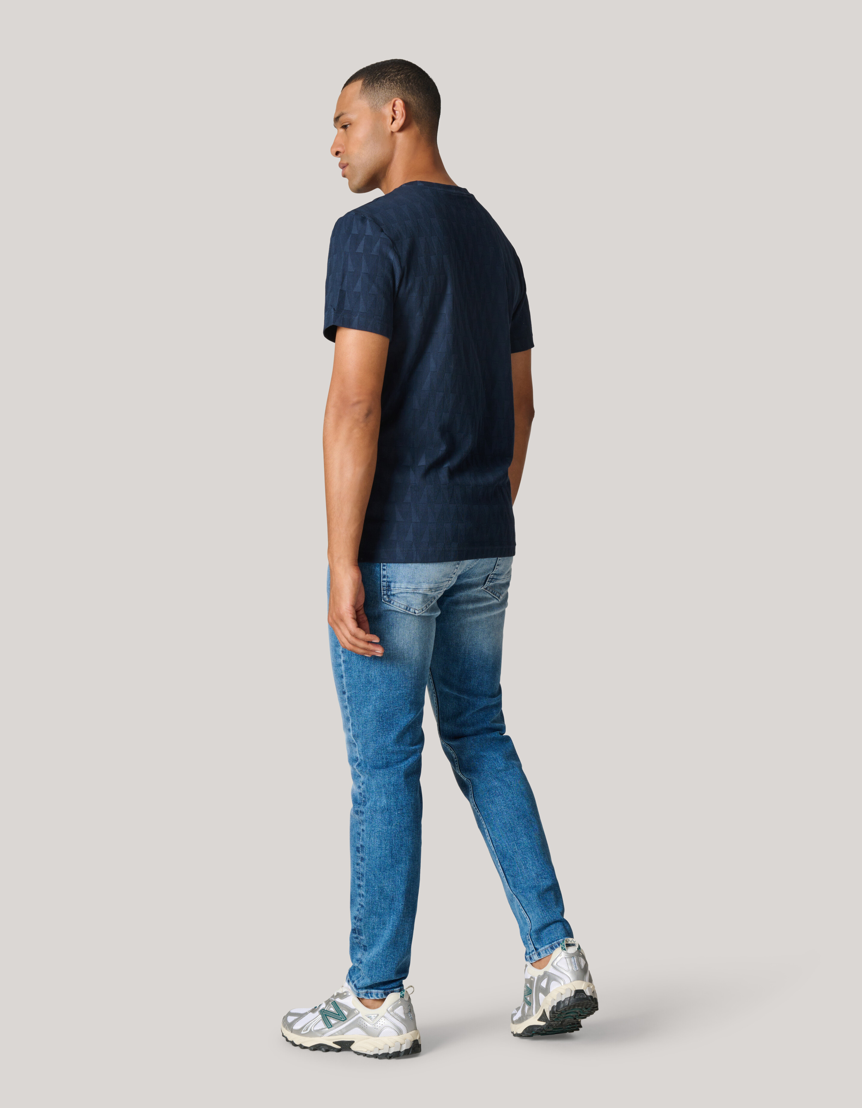 Jacquard T-shirt Dunkelblau SHOEBY MEN