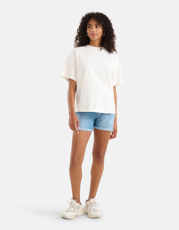 Tapered Denim Short Mediumstone SHOEBY WOMEN