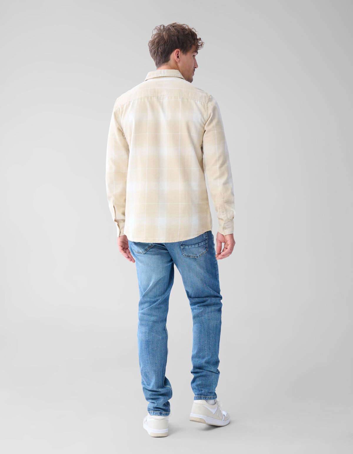 Flanell Karohemd Beige SHOEBY MEN