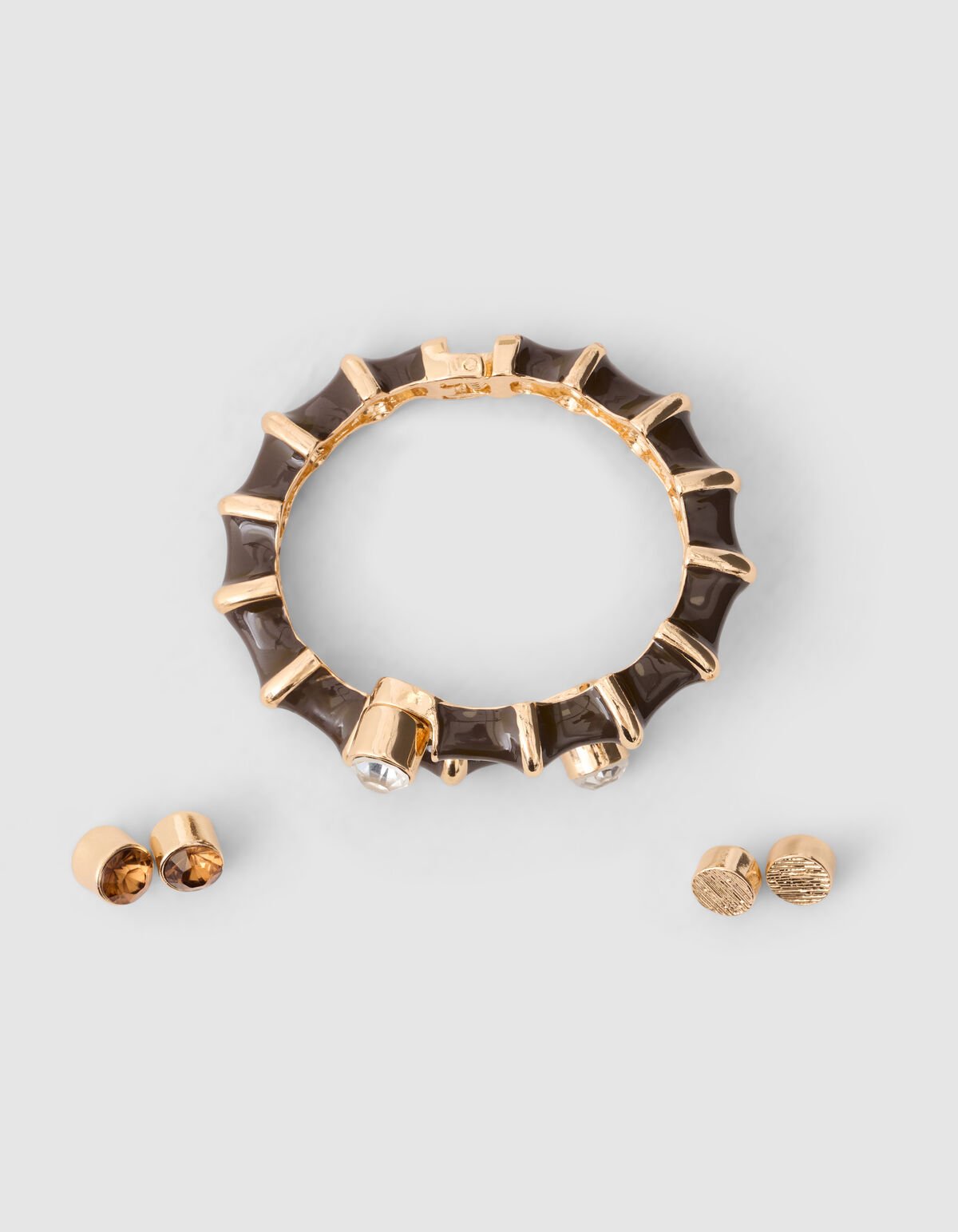 Verdrehter Strass-Armband Dunkelbraun SHOEBY ACCESSOIRES