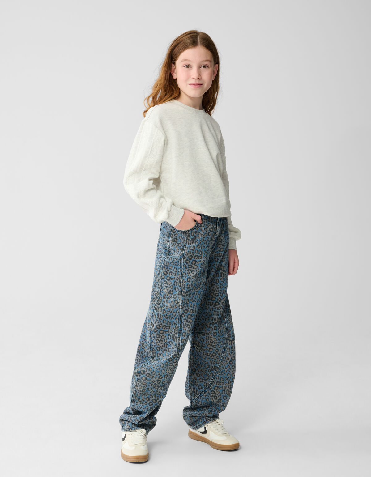 Leopard Barrel Fit Jeans Blau SHOEBY GIRLS