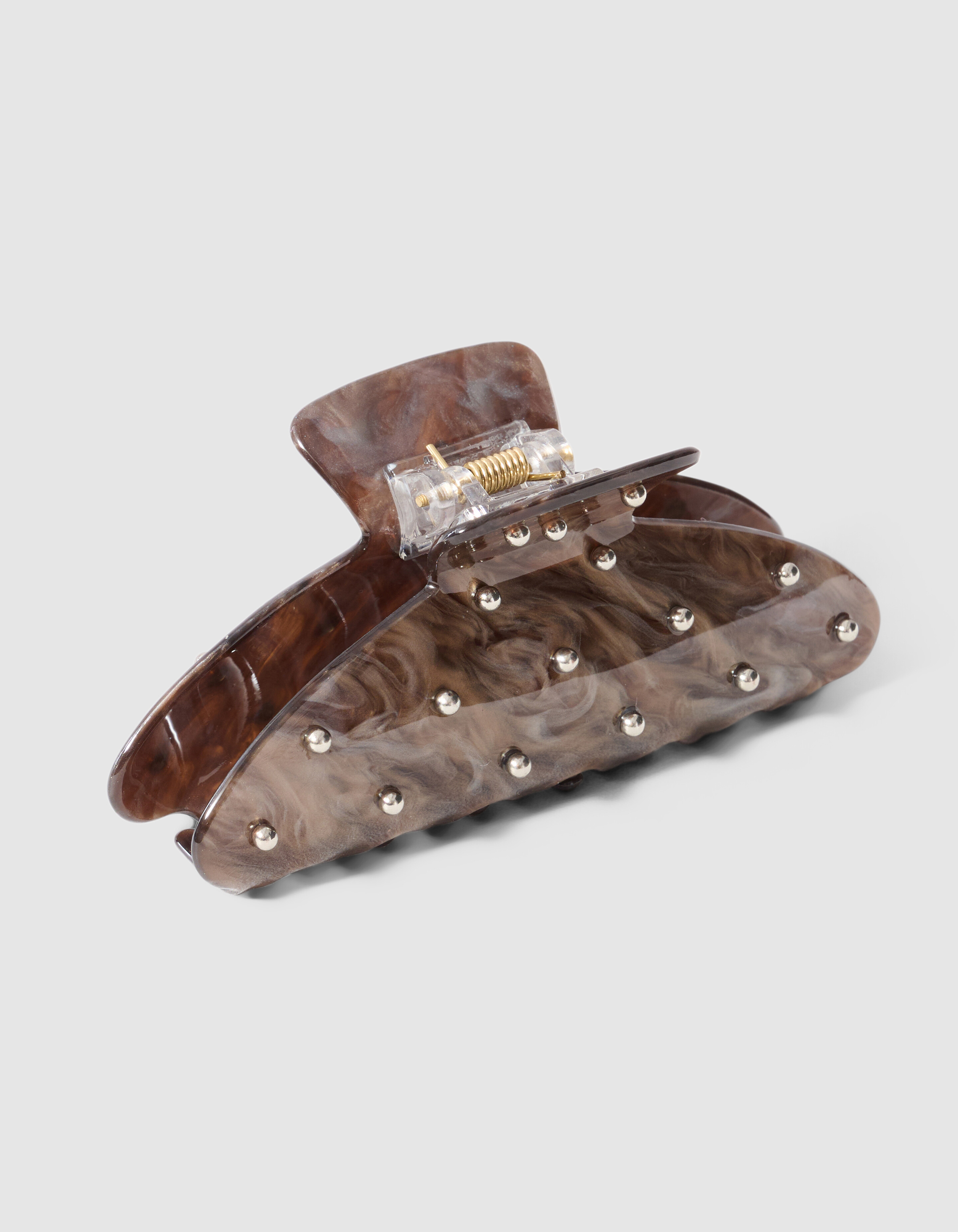 Big Studded Haarspange Braun SHOEBY ACCESSOIRES
