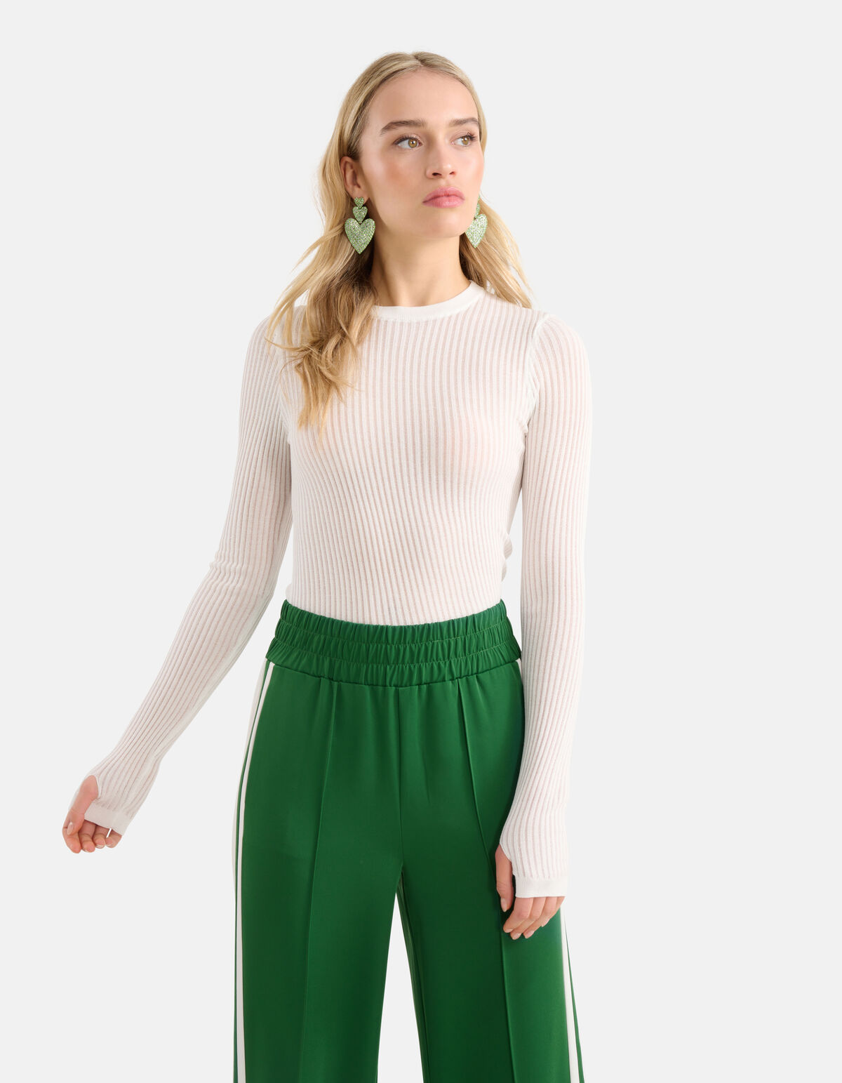 Structuur Longsleeve Gebroken Wit SHOEBY WOMEN