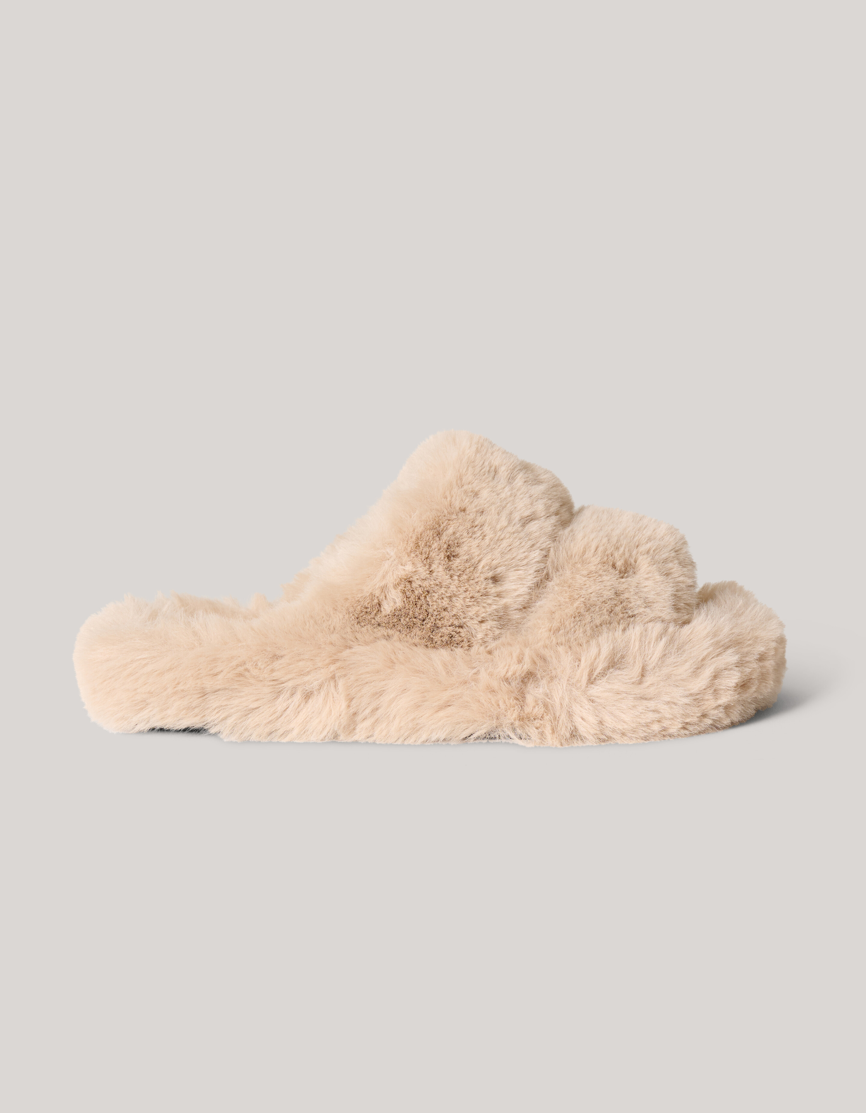 Flauschige Sandalen Hellbraun SHOEBY SHOES