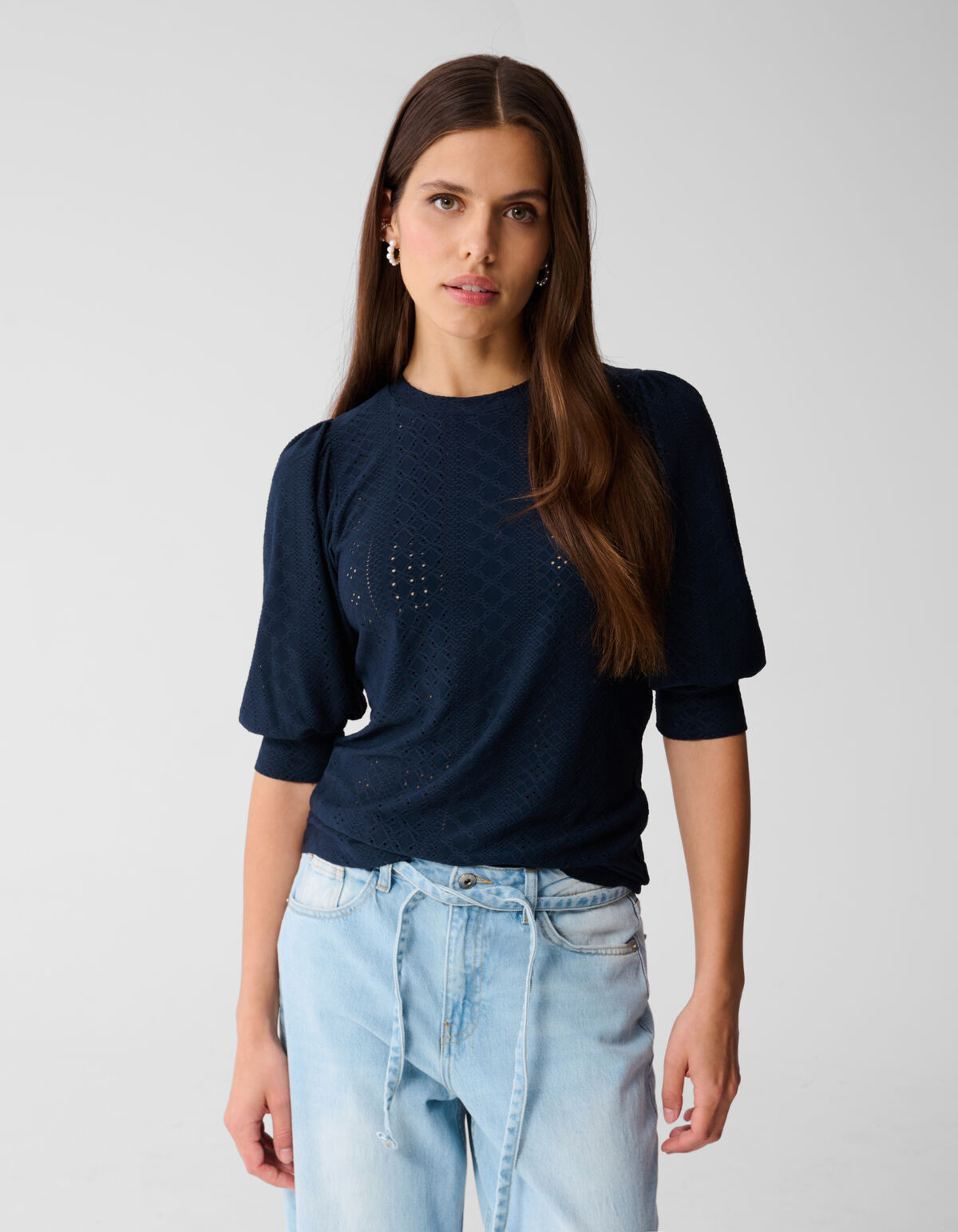 Besticktes Top Dunkelblau SHOEBY WOMEN