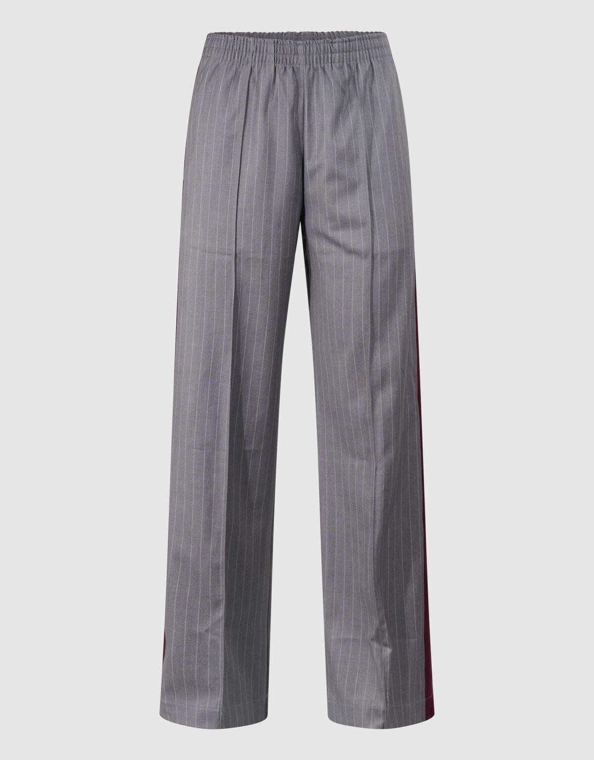 Nadelstreifen-Hose mit weitem Bein in Hellgrau SHOEBY WOMEN