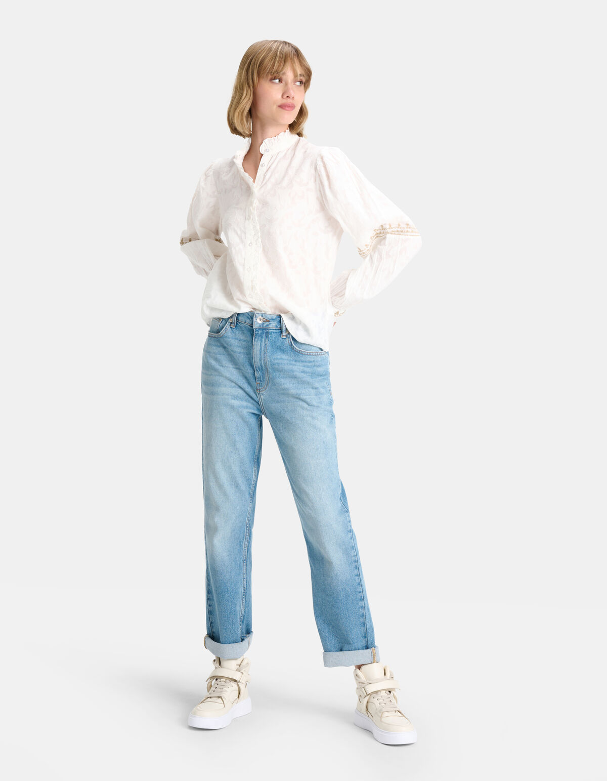 Jacquardbluse aus Baumwolle SHOEBY WOMEN