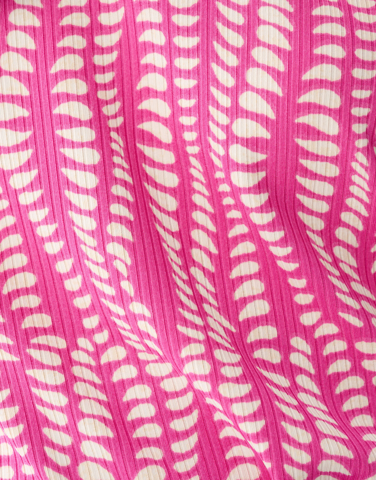 Bedrucktes Rippenjersey Top Rosa SHOEBY WOMEN