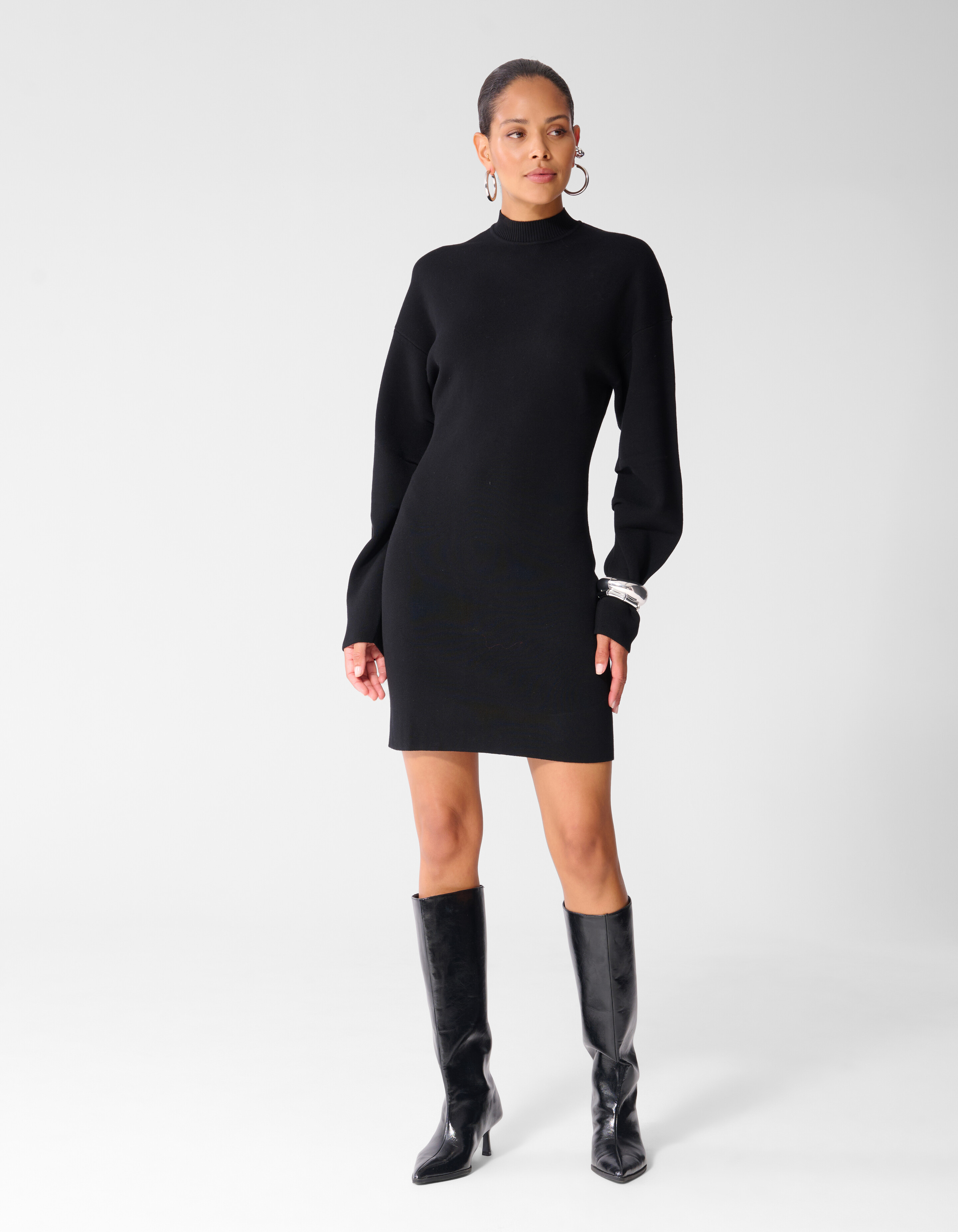 Balloon Sleeve Kleid Schwarz SHOEBY WOMEN