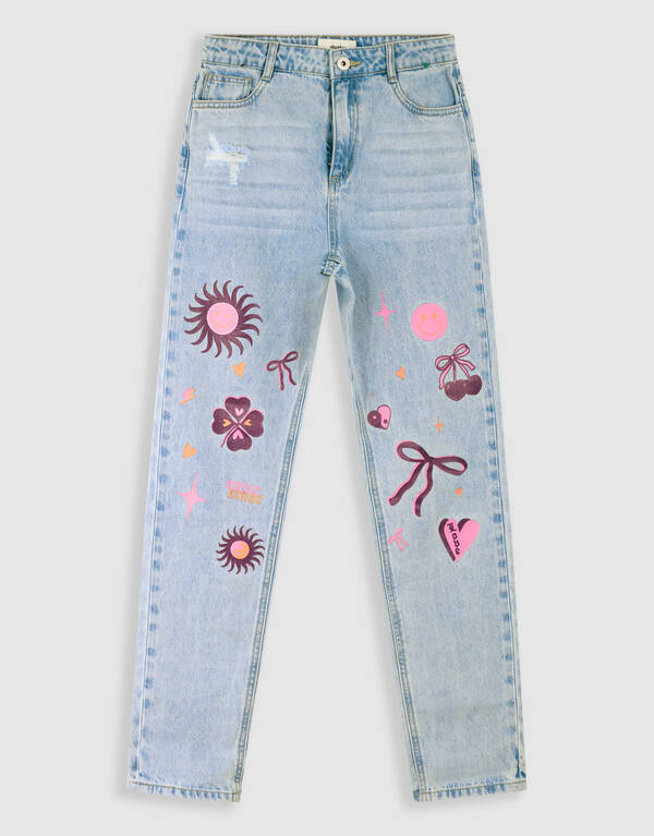 Lustiges Kunstwerk, gebleichter Denim SHOEBY GIRLS