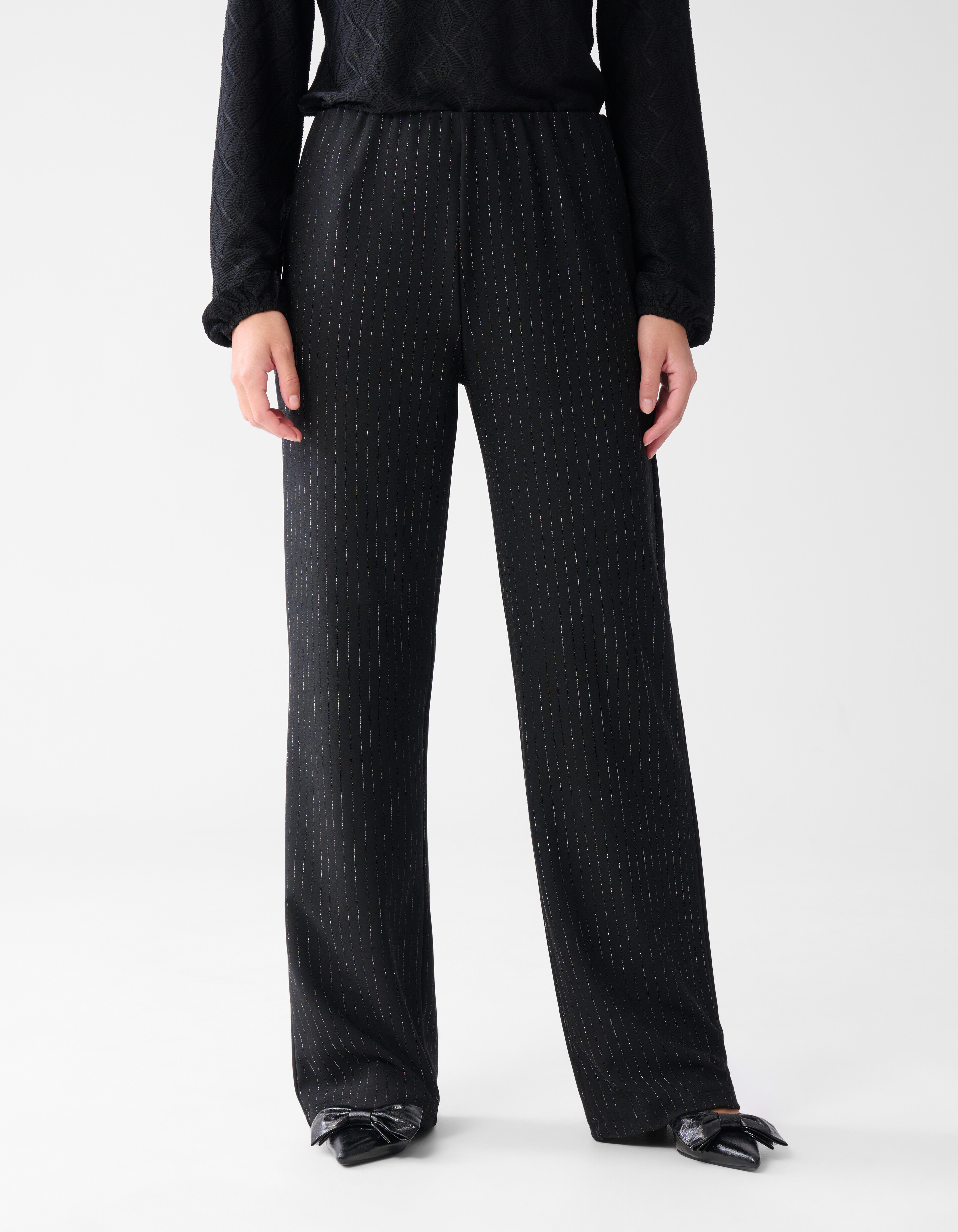 Lurex Hose mit weitem Bein Schwarz SHOEBY WOMEN