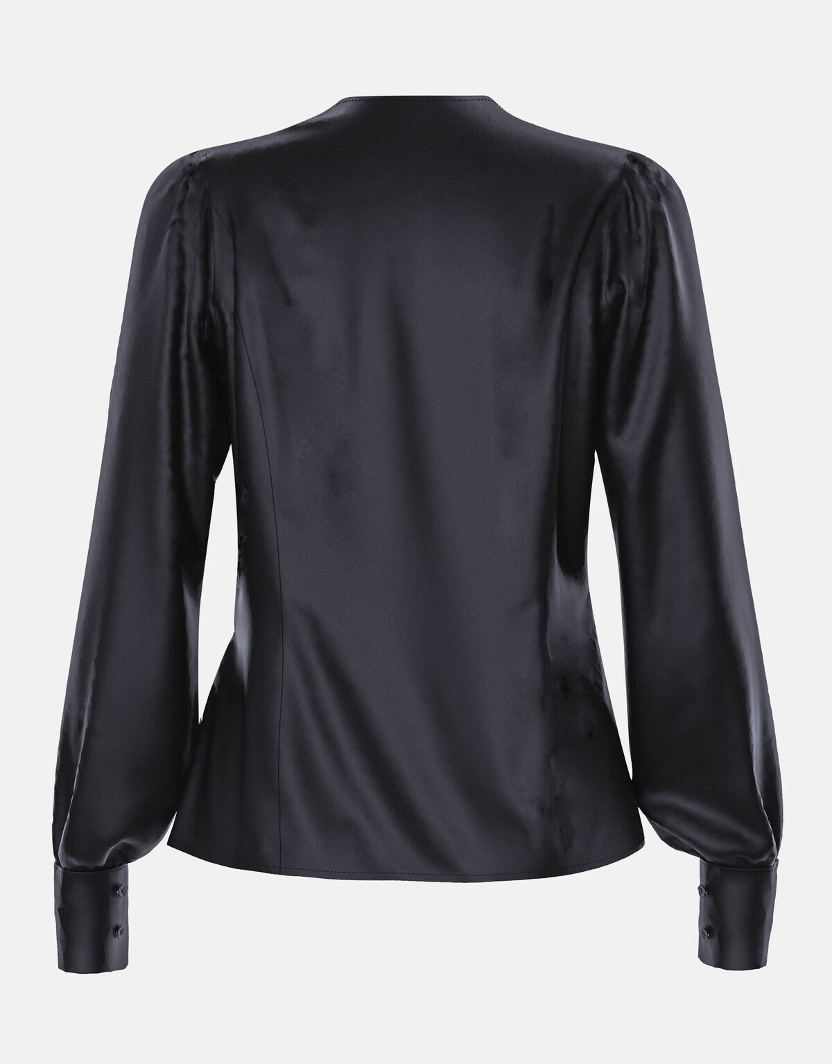 Satin-Wickelbluse Schwarz SHOEBY WOMEN