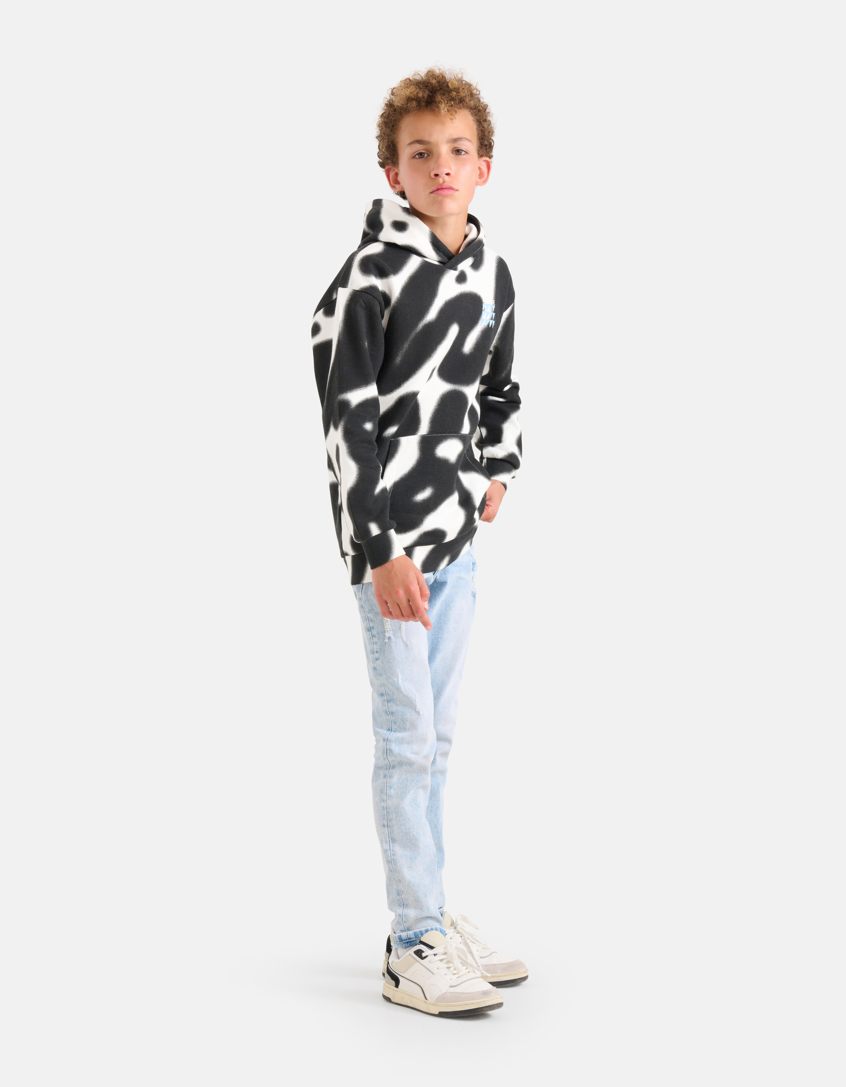 Printed Hoodie Wit SHOEBY BOYS
