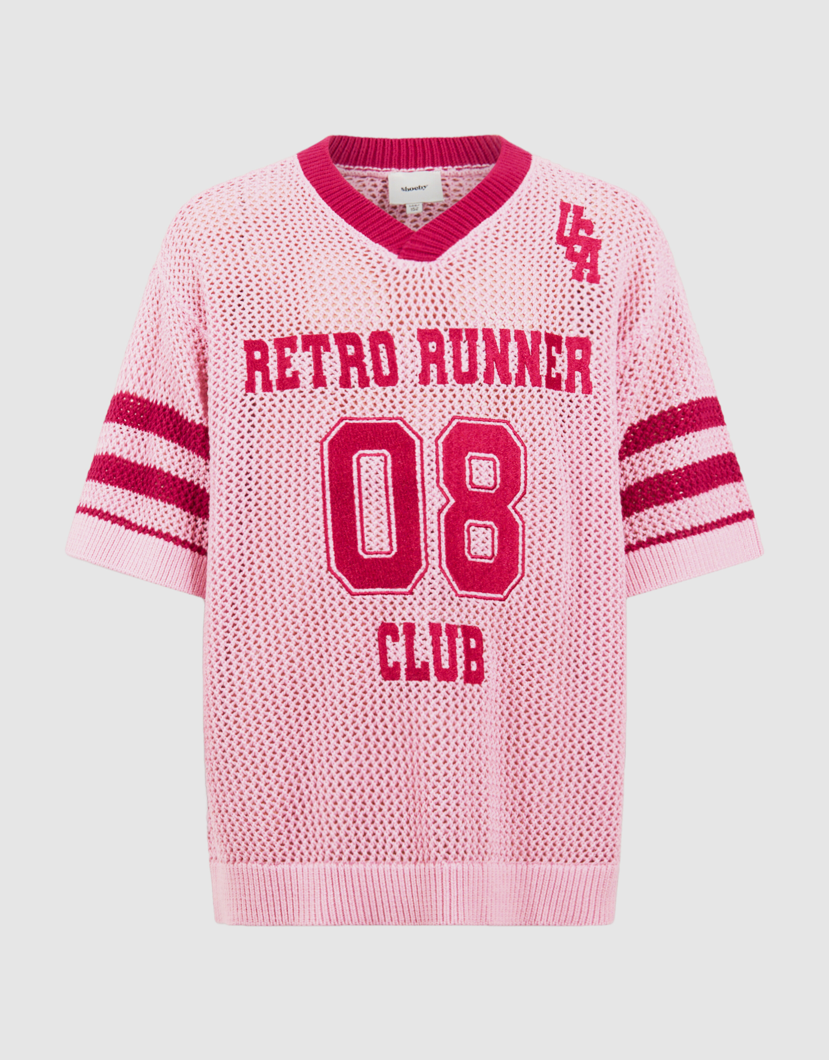 Strick-Baseball-T-Shirt Rosa SHOEBY GIRLS