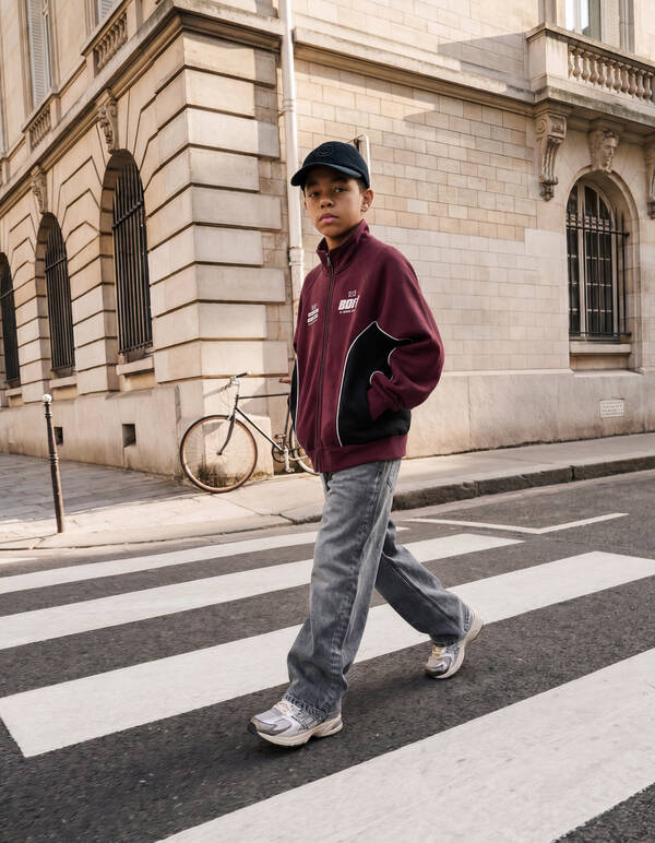 Sportliche Jacke mit Paspelierung Dunkelrot SHOEBY BOYS