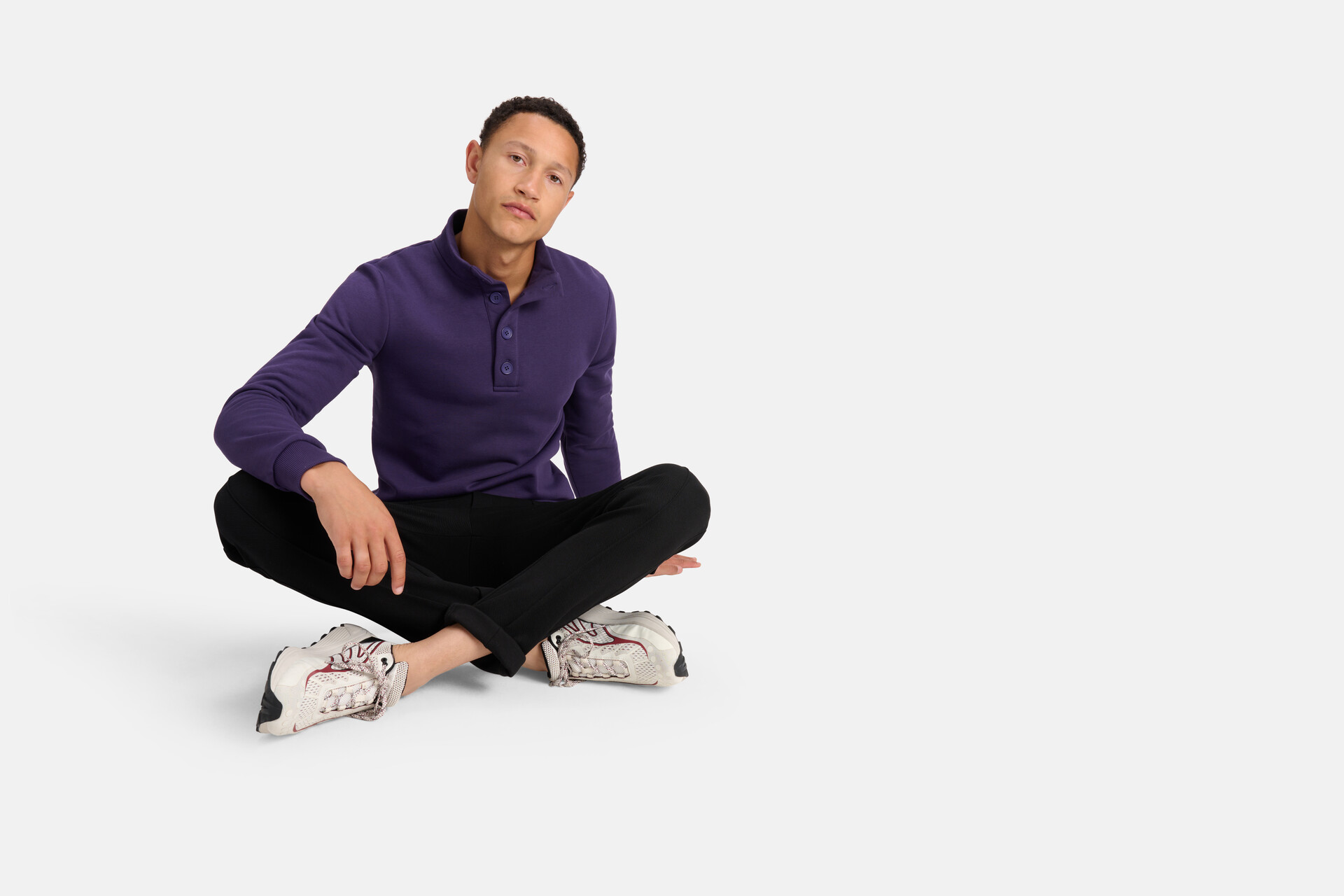 Knöpfe Pullover Lila SHOEBY MEN