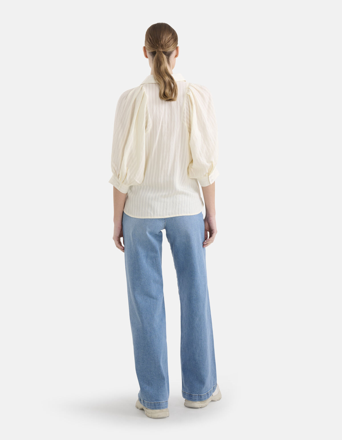 Bluse mit Reißverschluss und Streifen Off White SHOEBY WOMEN