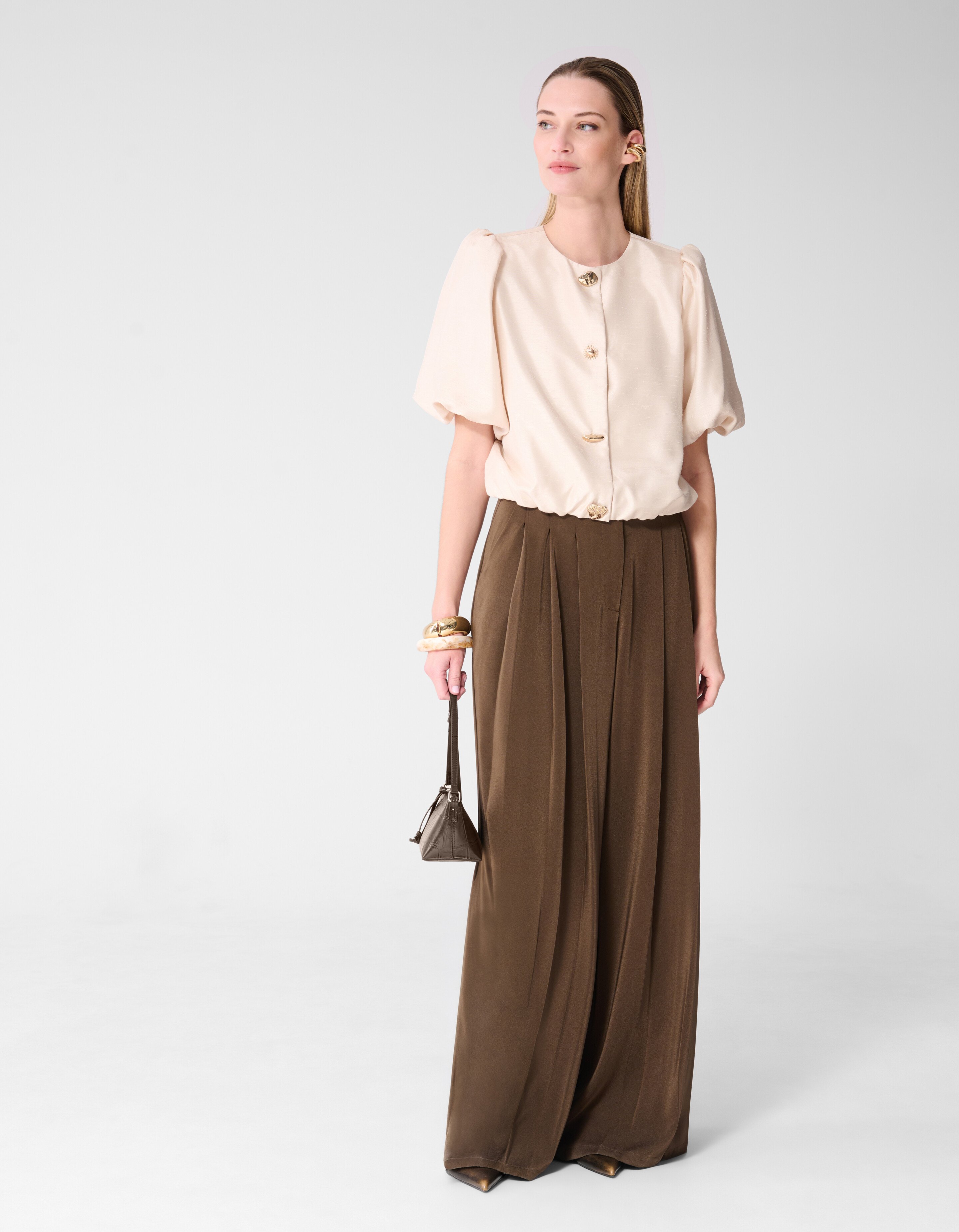 Faltenhose Braun von Fred SHOEBY WOMEN