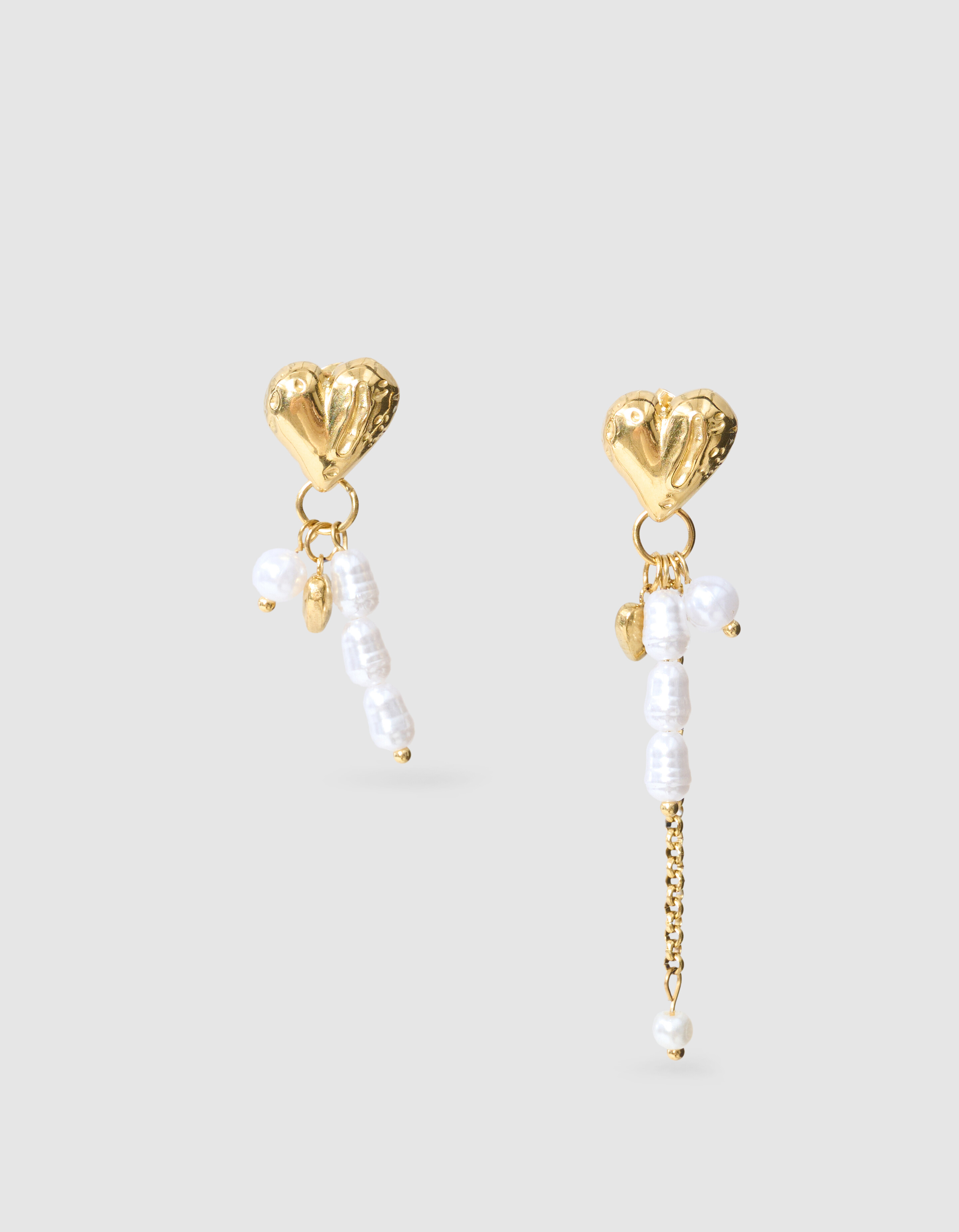 Herz Parel Ohrringe Gold SHOEBY ACCESSOIRES