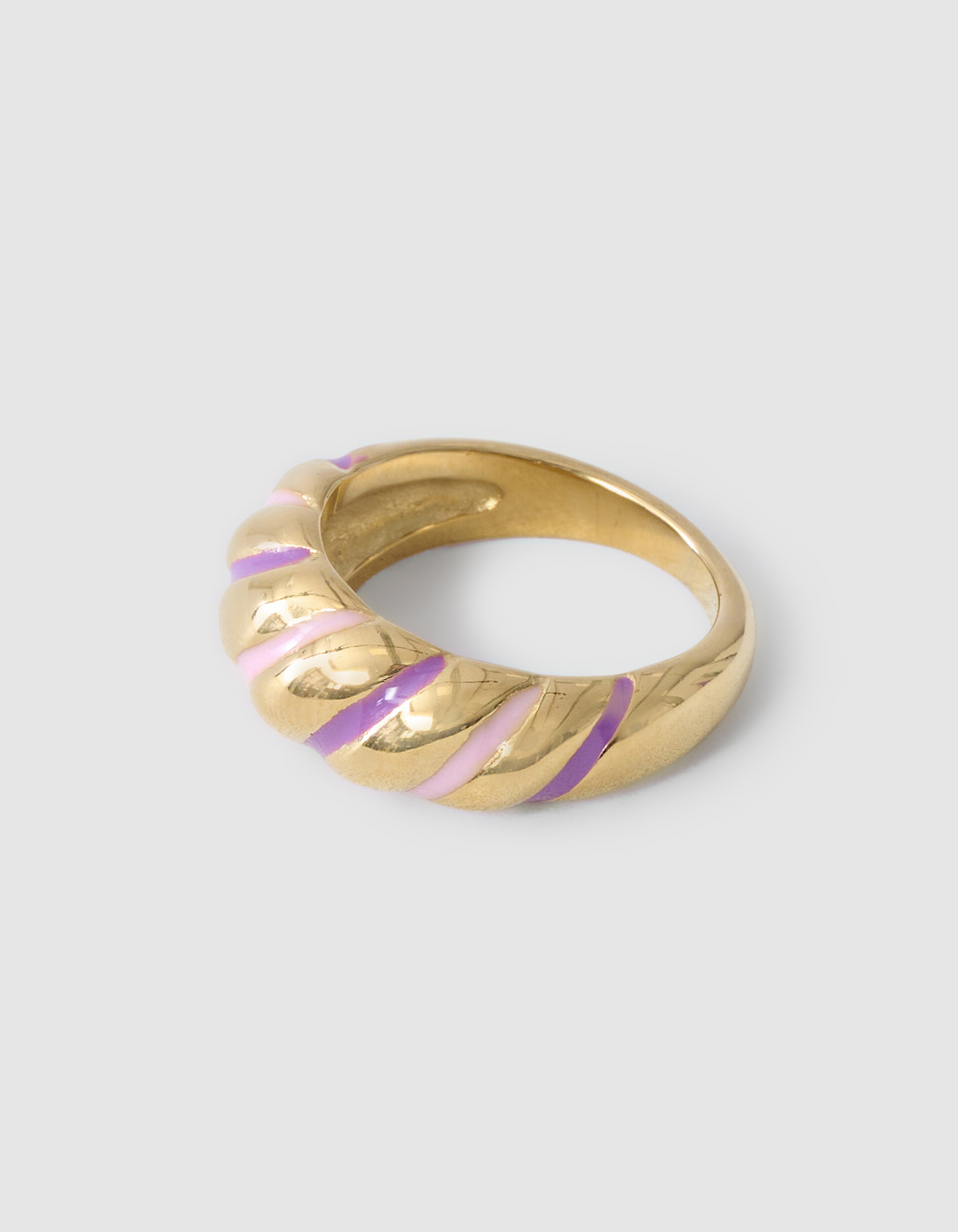 Gestreifter Ring Gold SHOEBY ACCESSOIRES