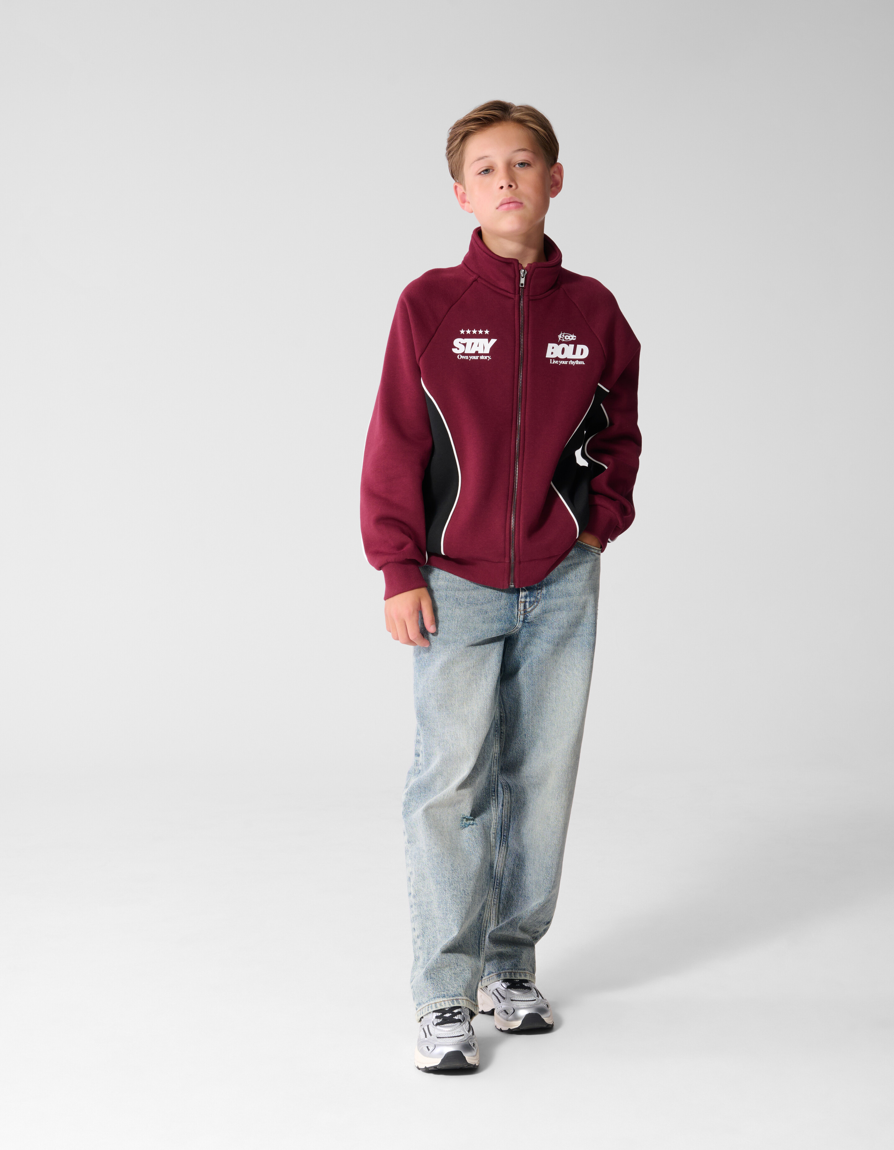 Sportliche Jacke mit Paspelierung Dunkelrot SHOEBY BOYS