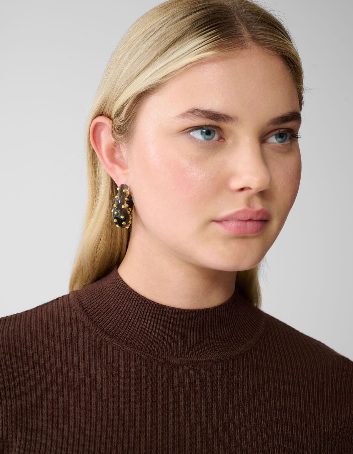 Studded Hoops Ohrringe Schwarz SHOEBY ACCESSOIRES