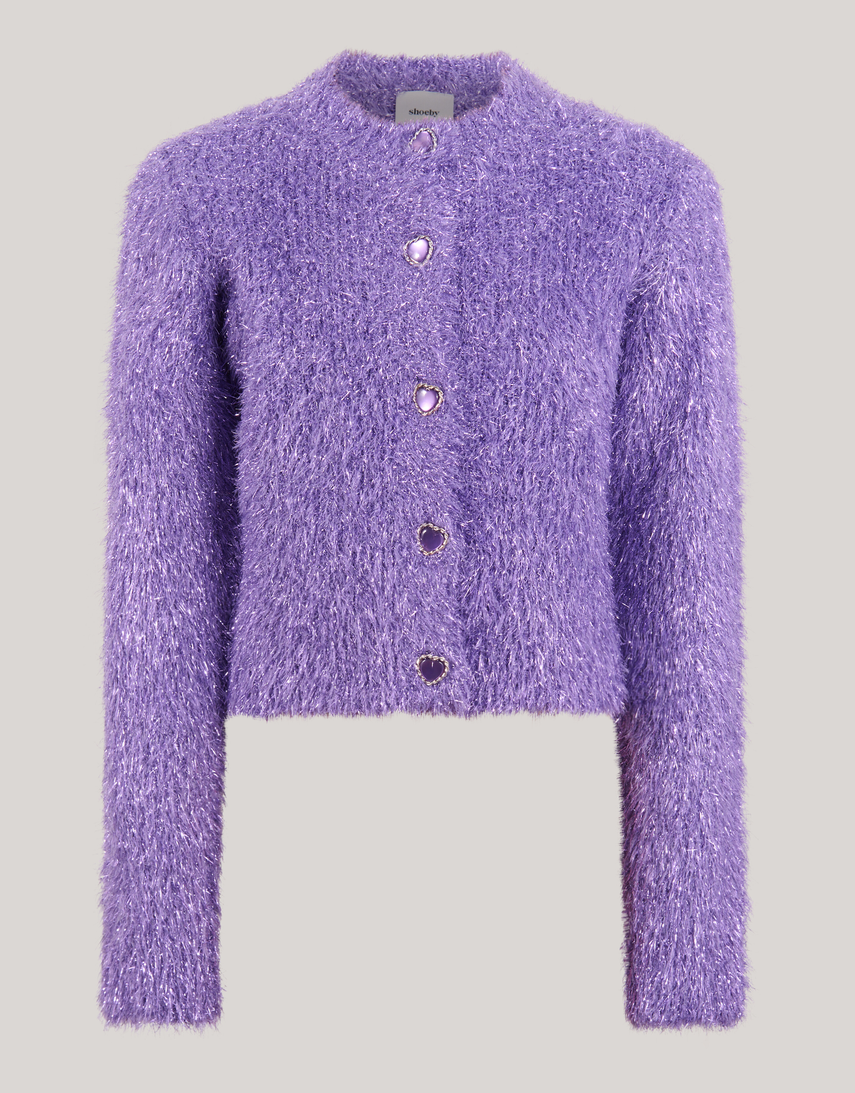 Flauschige Glitzerstrickjacke Lila SHOEBY GIRLS