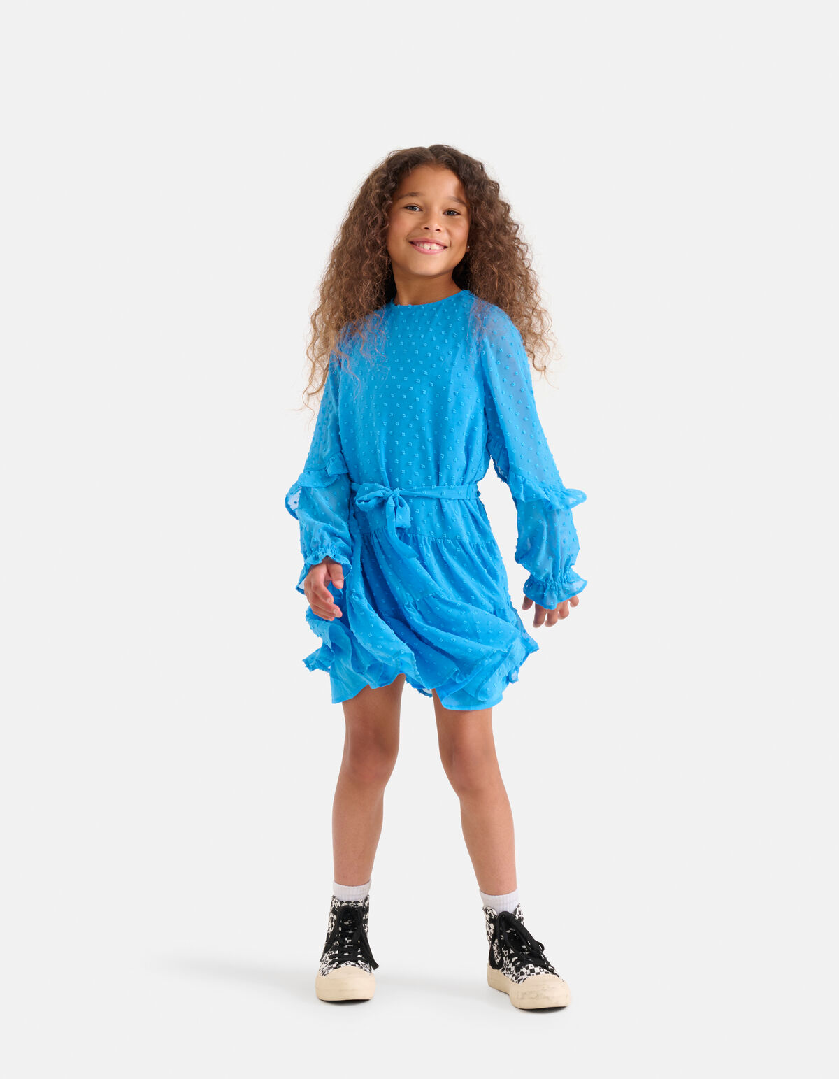 Chiffon-Pünktchenkleid Blau SHOEBY GIRLS