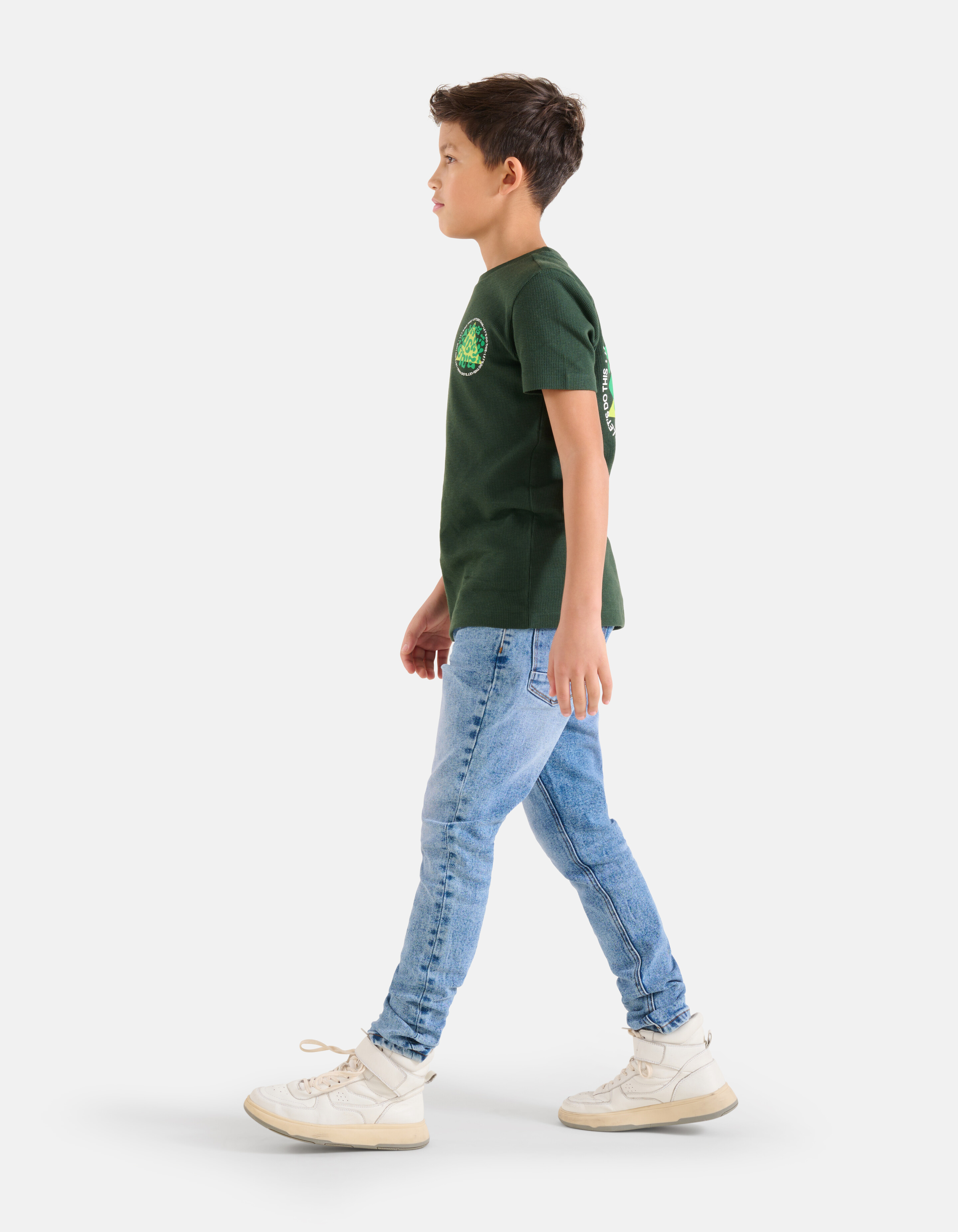 Struktur-T-Shirt Dunkelgrün SHOEBY BOYS