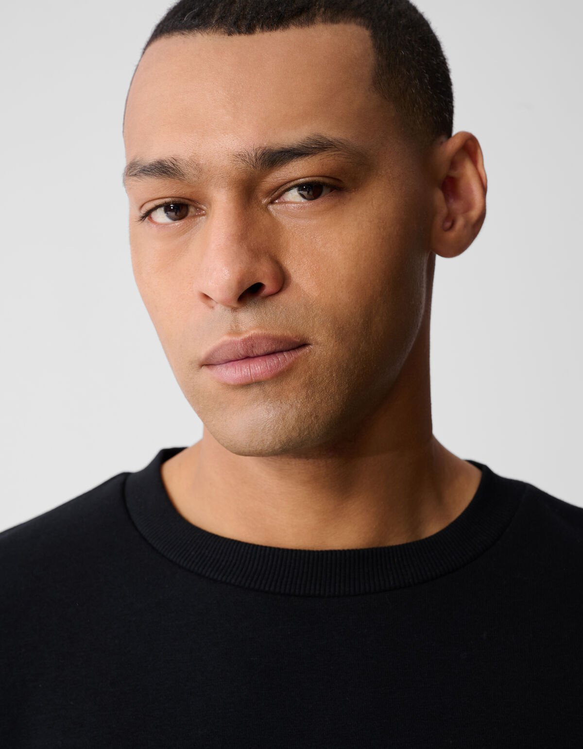 Schwarzer Flockpullover SHOEBY MEN