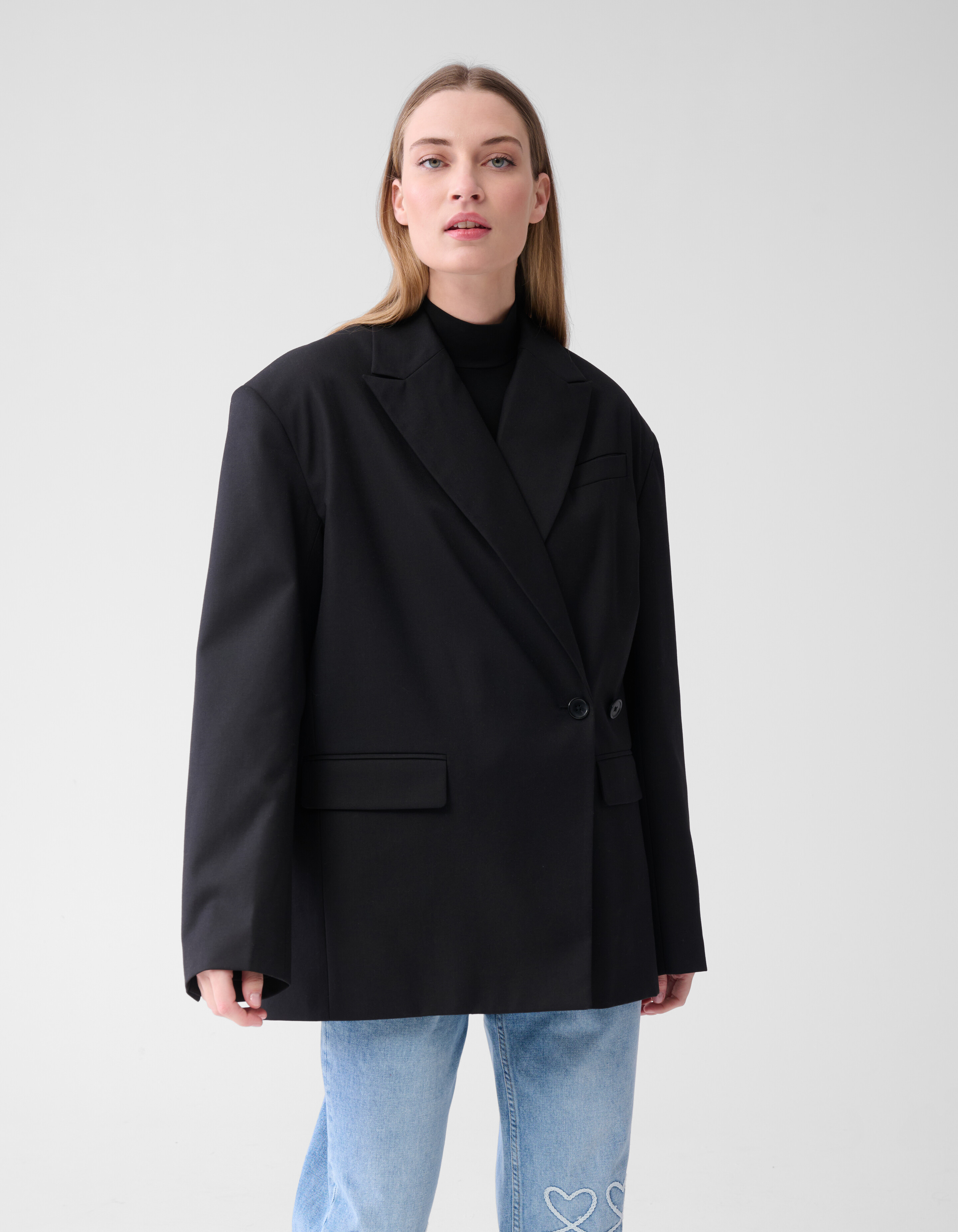 Übergroßer Blazer mit offenem Rücken Schwarz SHOEBY WOMEN
