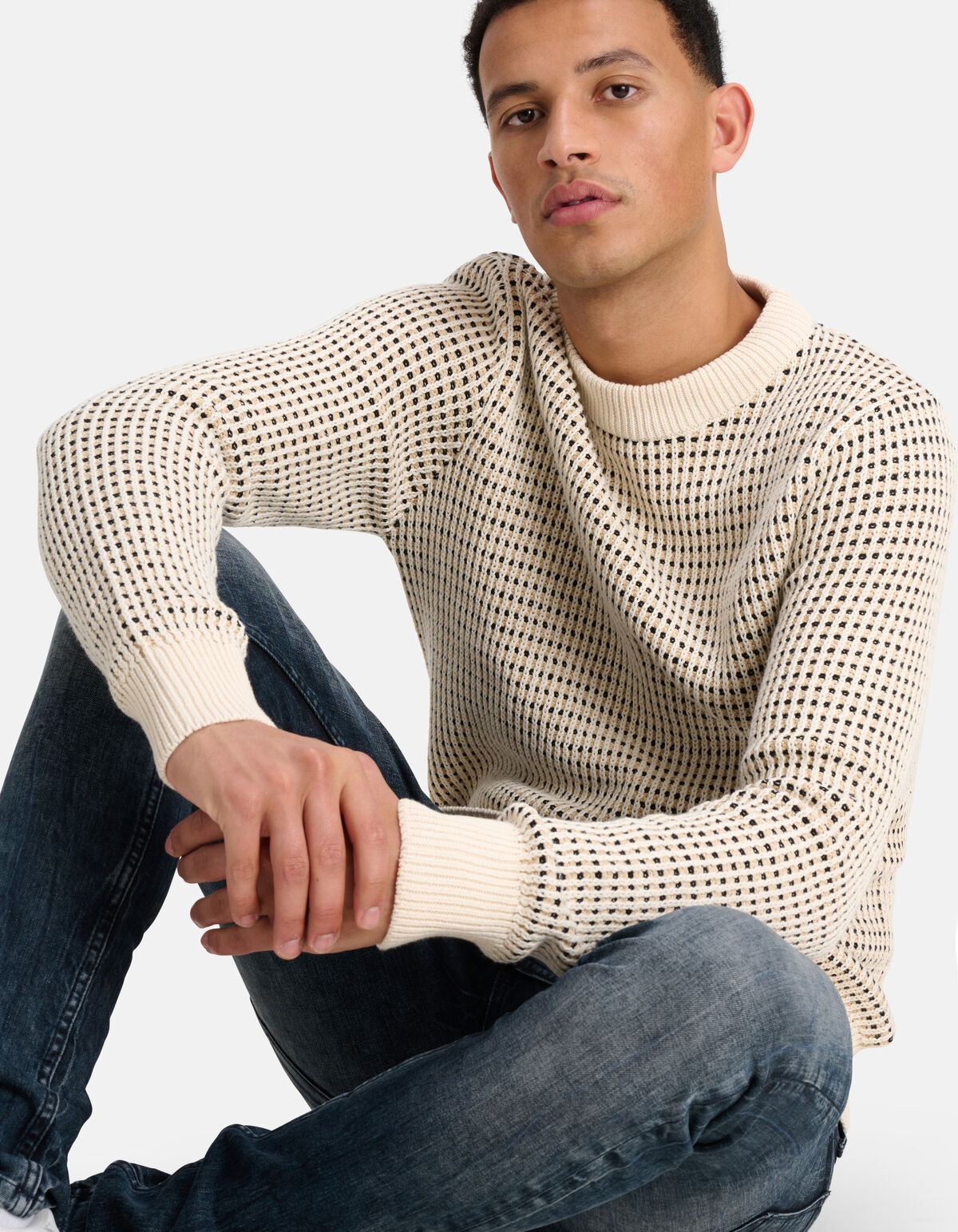 Feinstrickpullover Beige SHOEBY MEN