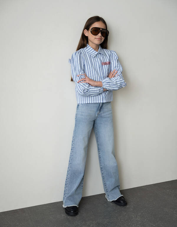 Wide Leg Fit Jeans Blau SHOEBY GIRLS