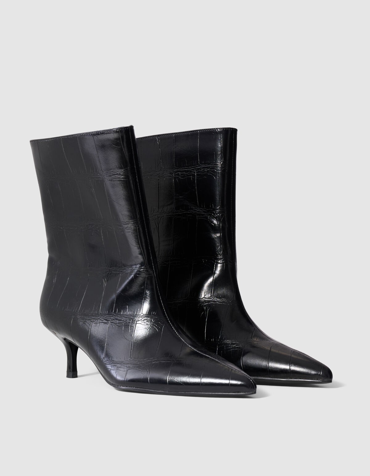 Kroko-Stiefel Schwarz SHOEBY SHOES
