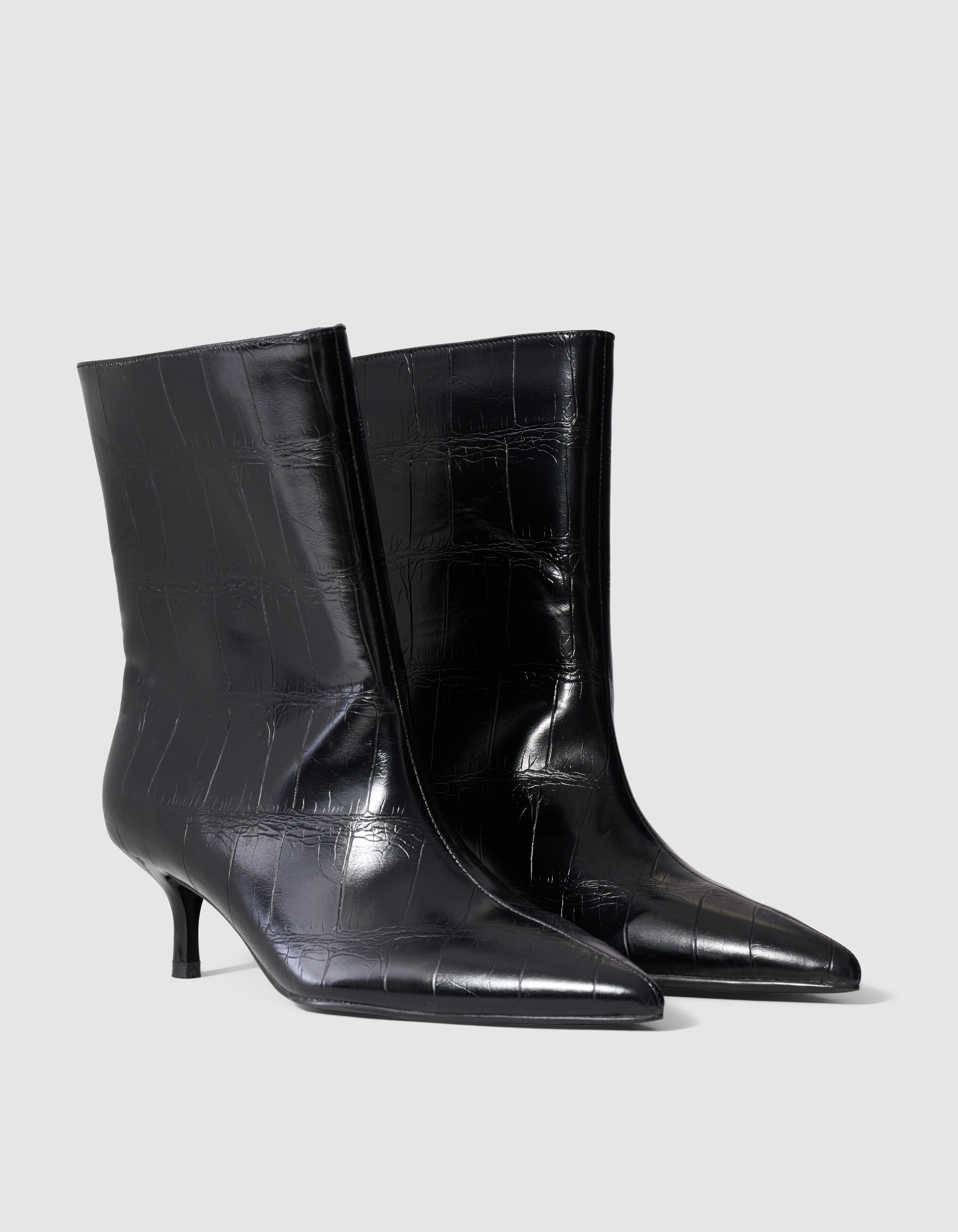 Kroko-Stiefel Schwarz SHOEBY SHOES