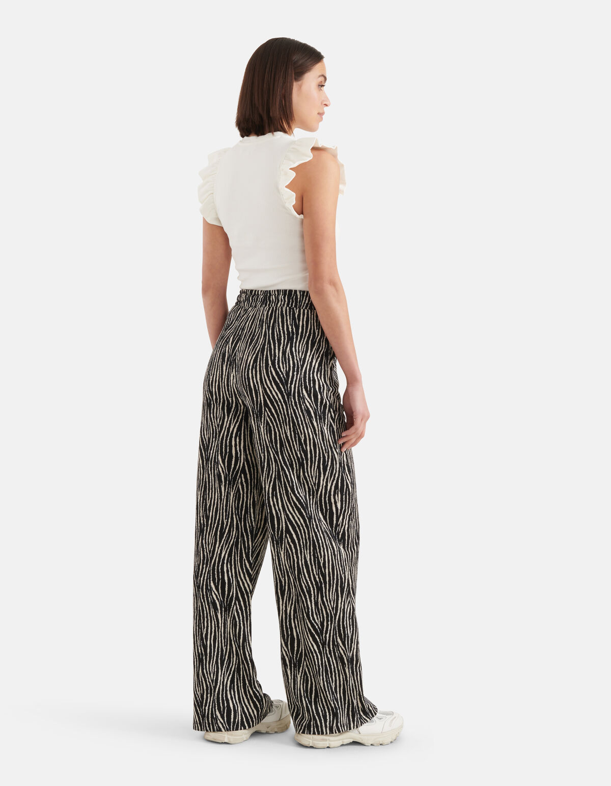 Crinkle-Hose mit weitem Bein Schwarz SHOEBY WOMEN